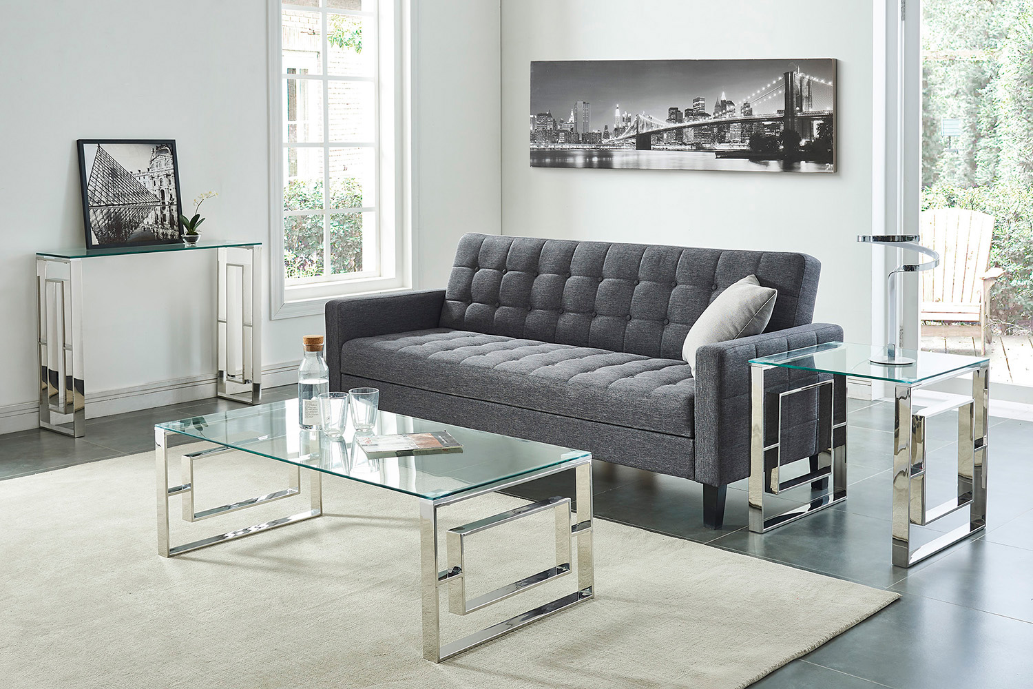 Worldwide Eros Accent Table - Silver