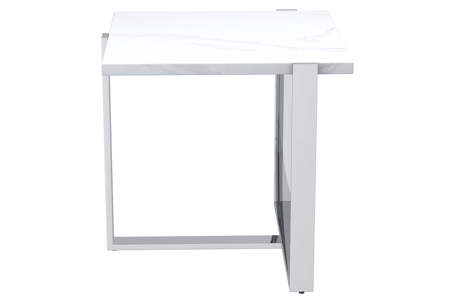 Worldwide Veno Accent Table - White/Silver