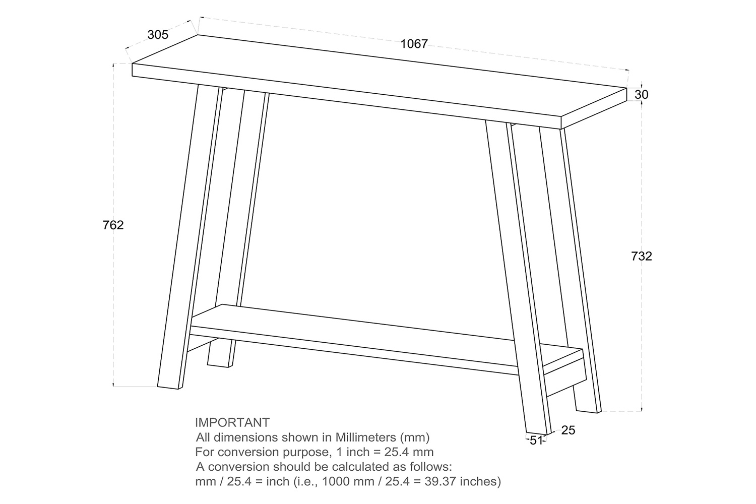 Worldwide Volsa Console Table - Reclaimed