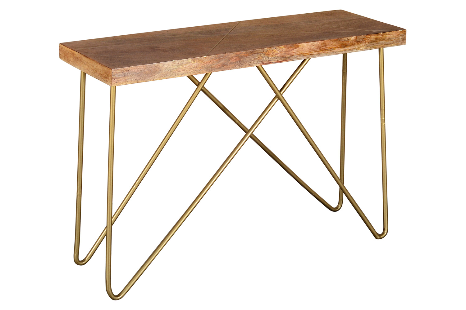 Worldwide - Madox Console Table in Natural/Aged Gold
