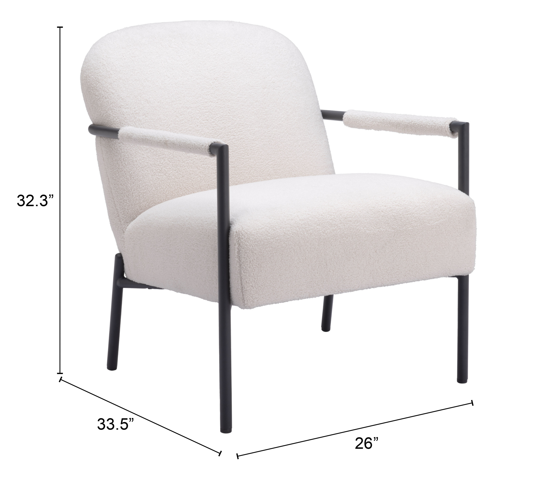 ZUO - Chicago Accent Chair in Ivory