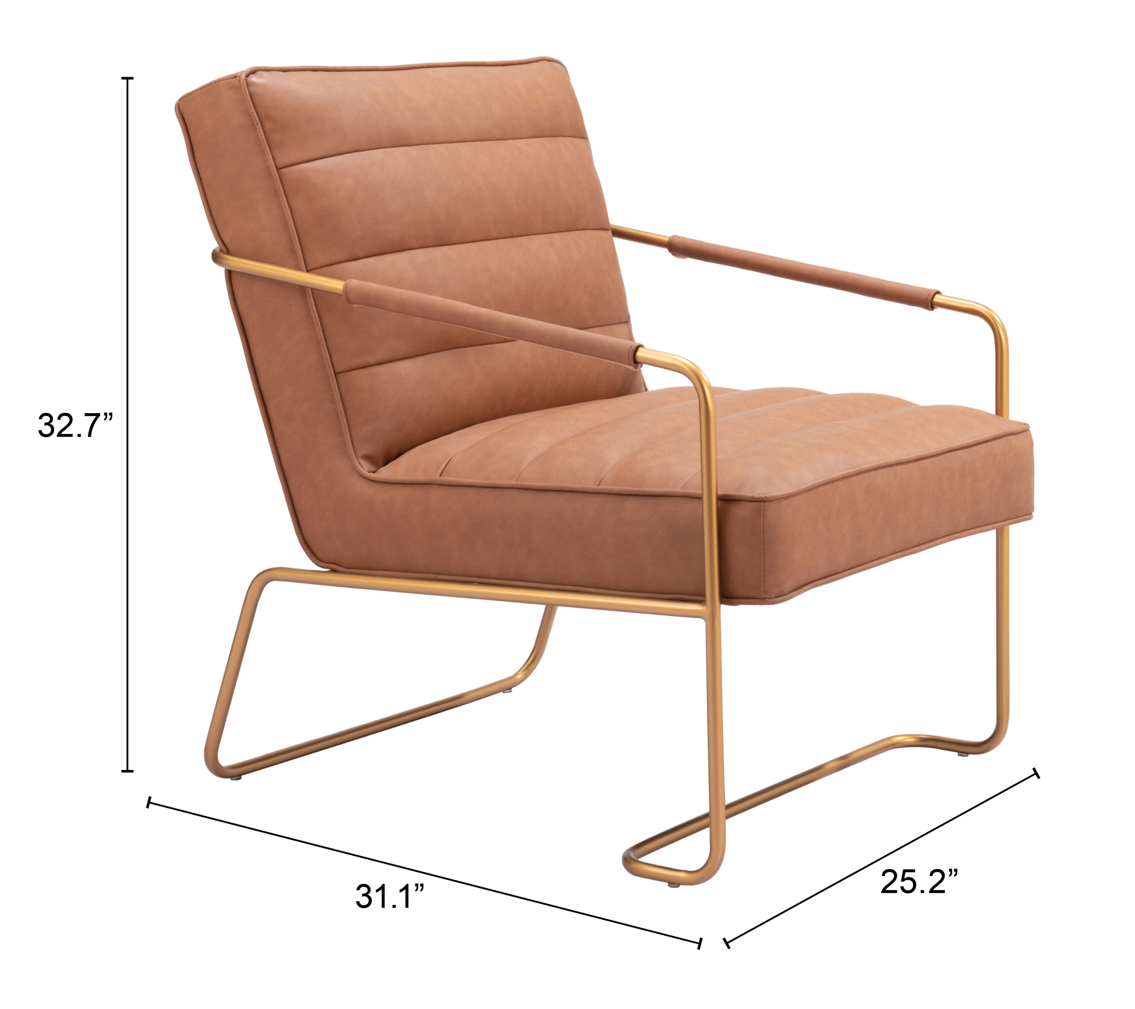 ZUO Dallas Accent Chair - Vintage Brown