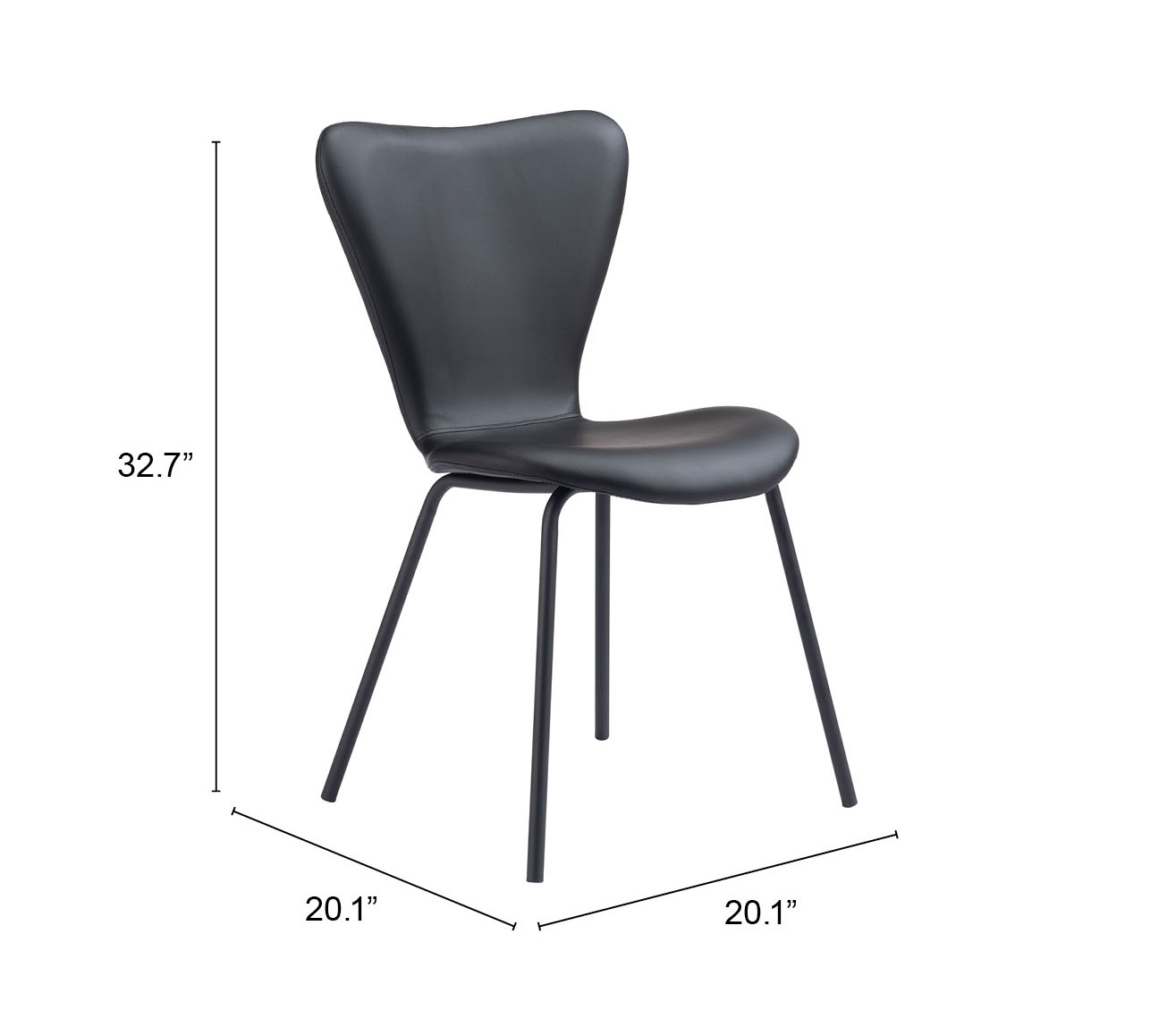 ZUO Torlo Dining Chair (Set of 2) - Black