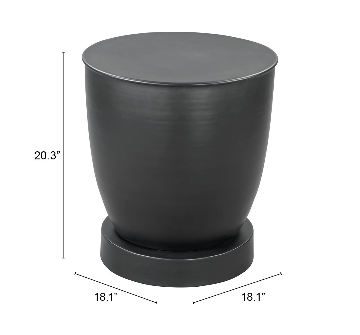 ZUO - Baku Side Table in Black