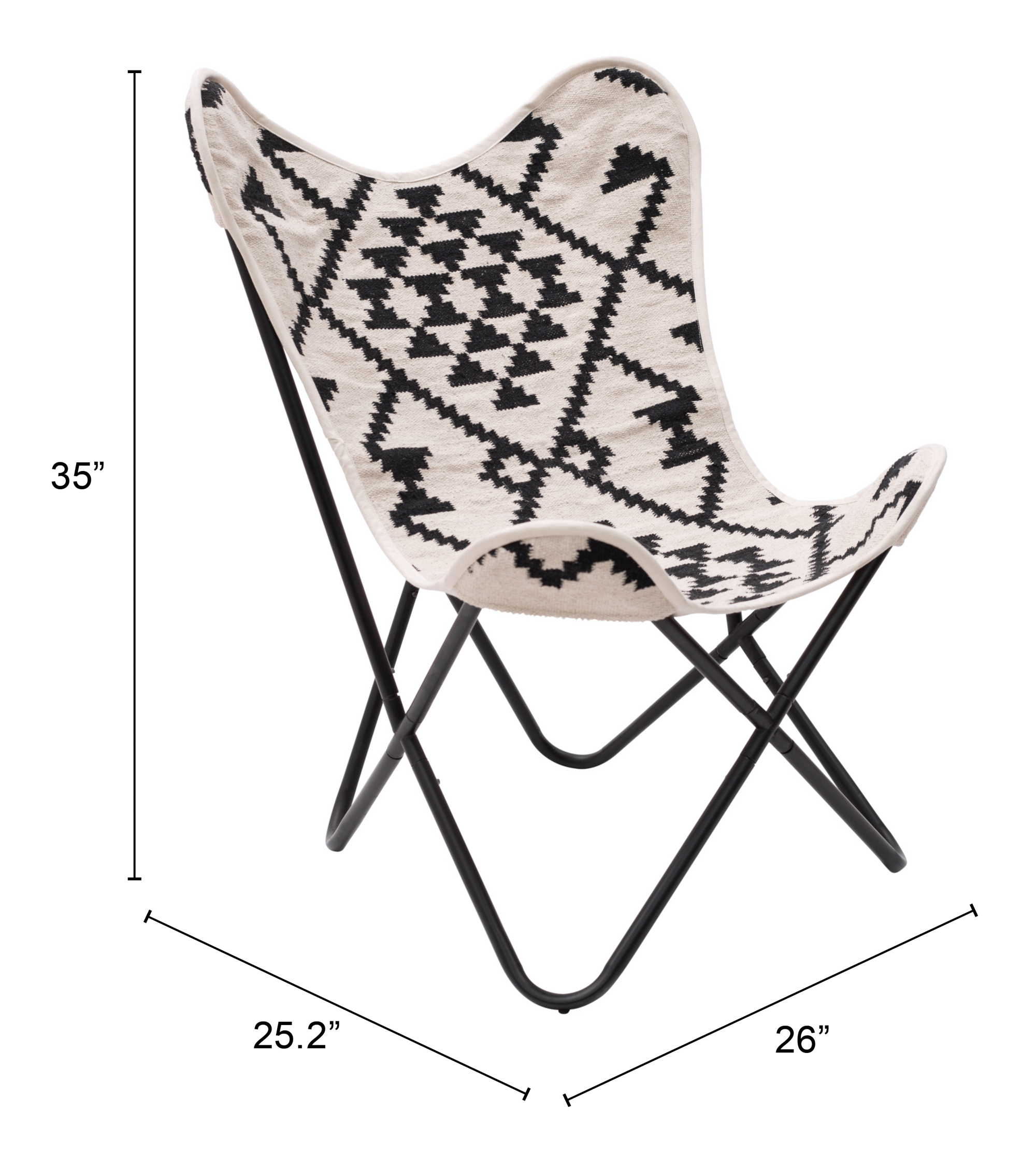 ZUO Rabat Accent Chair - Beige/Black