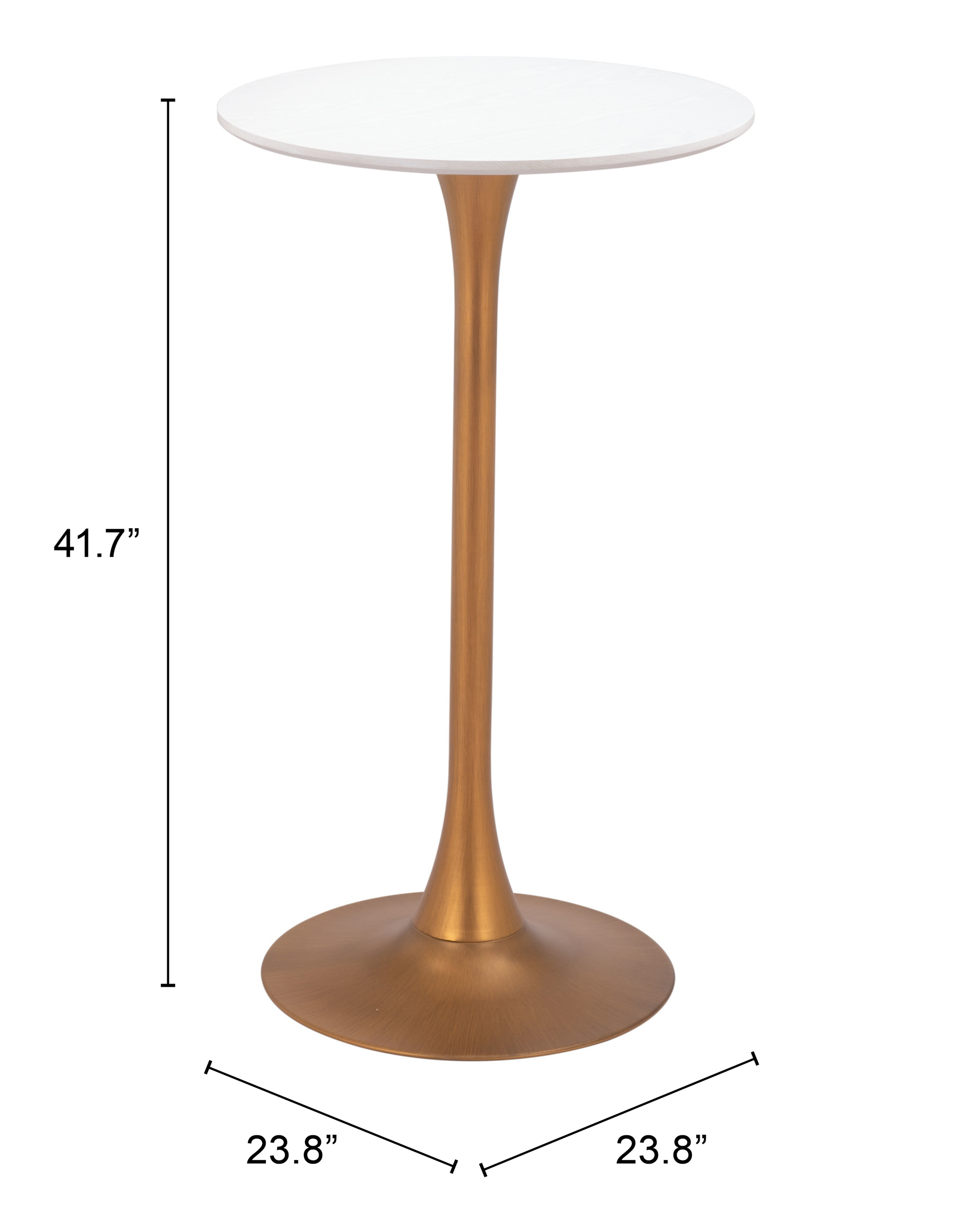 ZUO Auray Bar Table - White/Gold