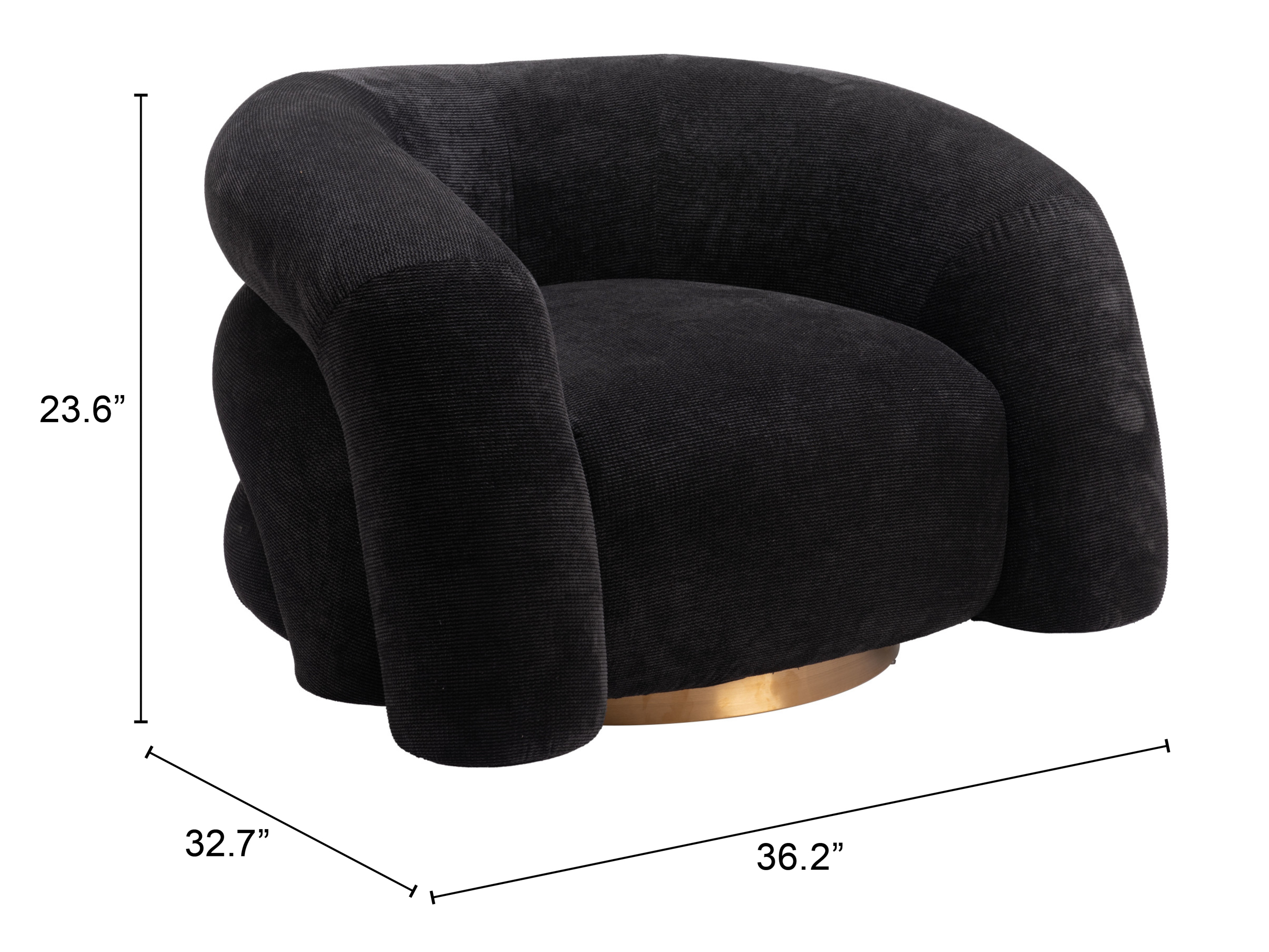 ZUO - Havn Accent Chair in Black