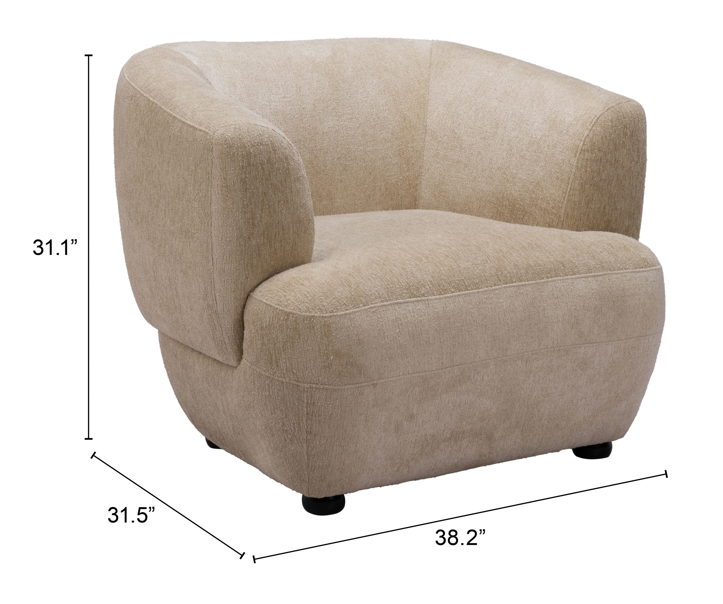 ZUO - Bekker Accent Chair in Golden Beige