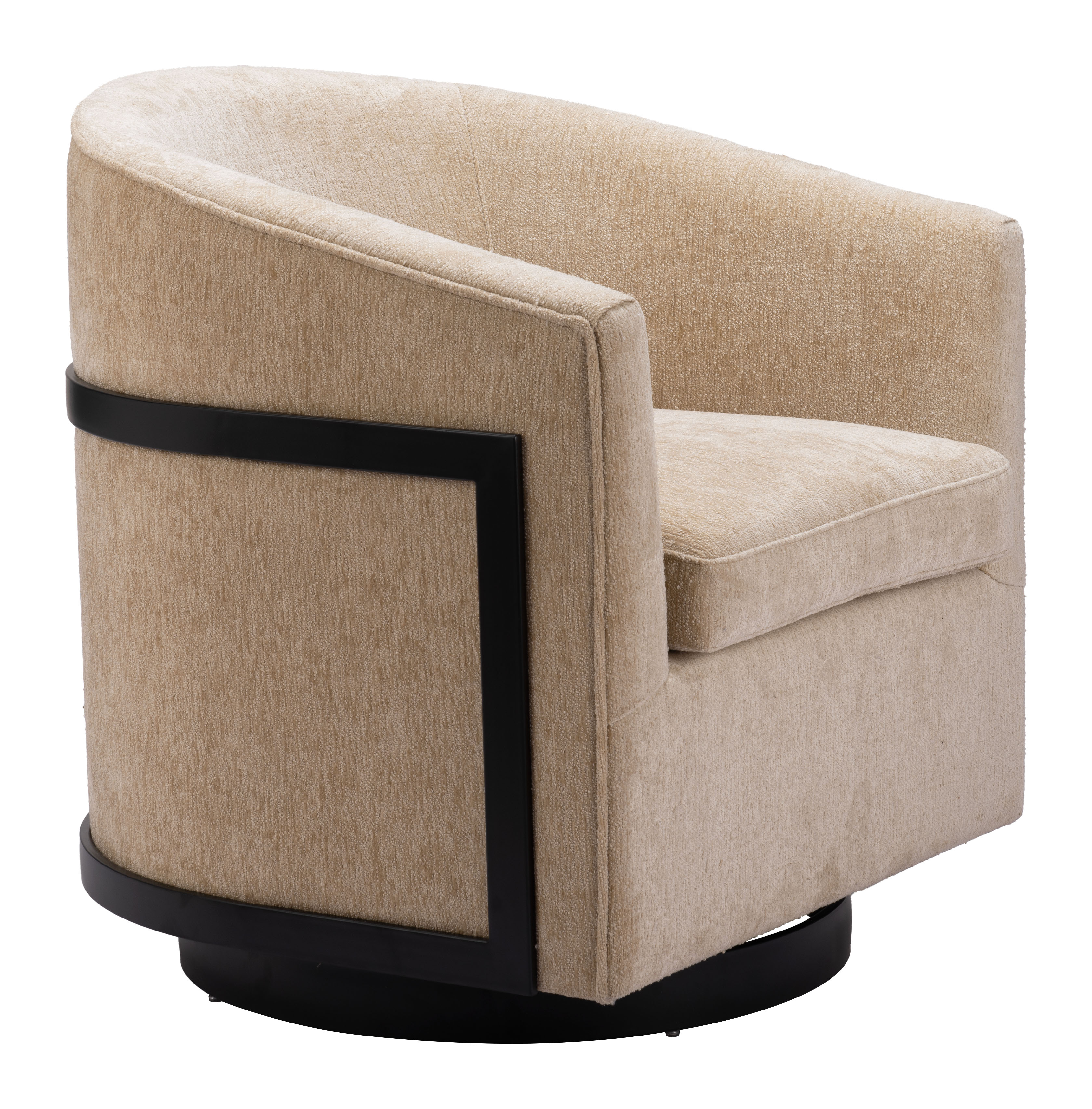 ZUO - Hanko Swivel Chair in Golden Beige