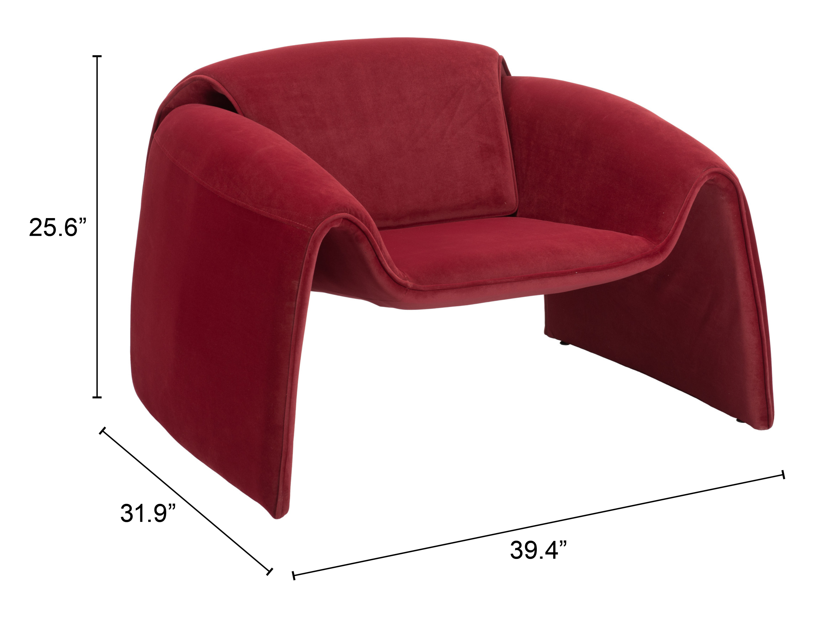 ZUO Horten Accent Chair - Red