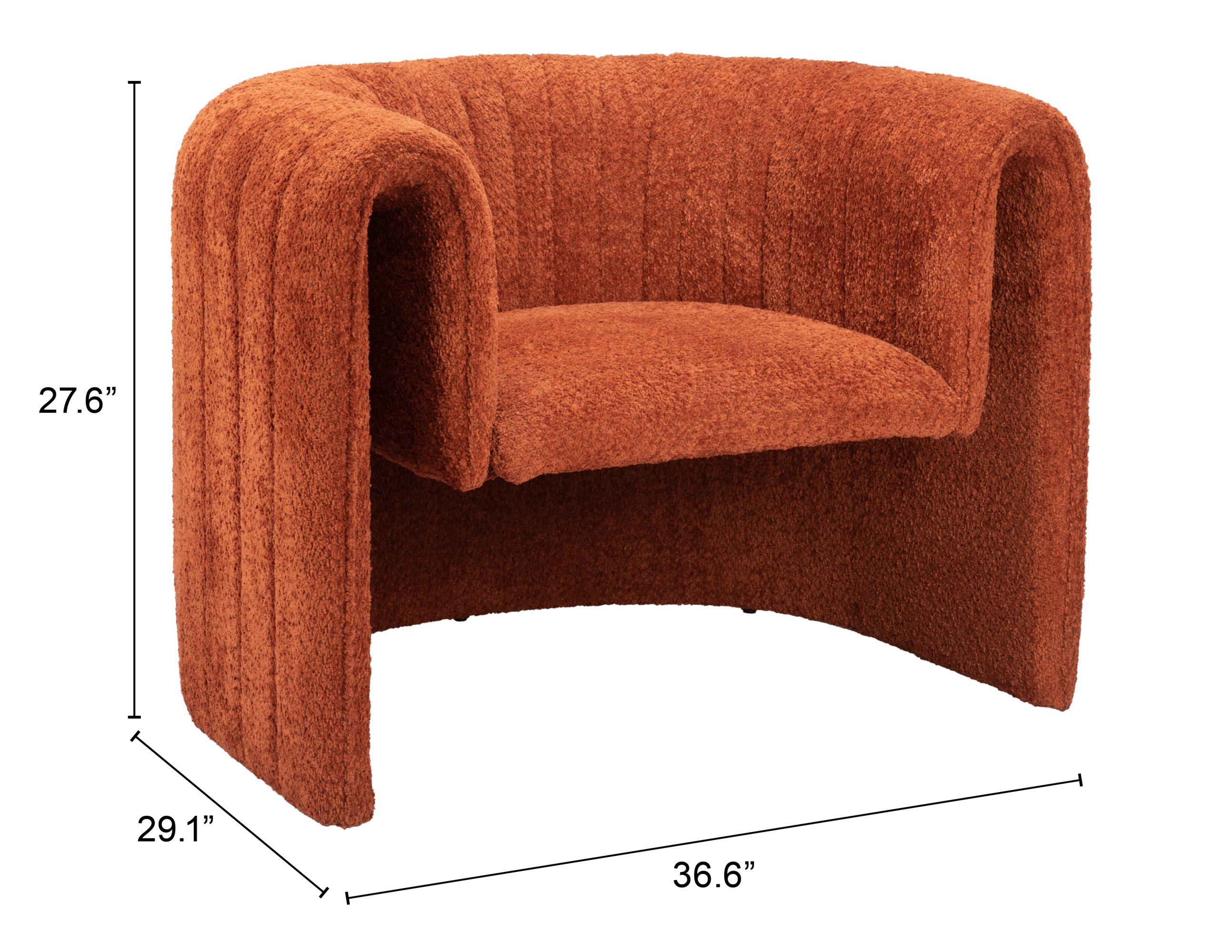 ZUO Viana Accent Chair - Burnt Orange