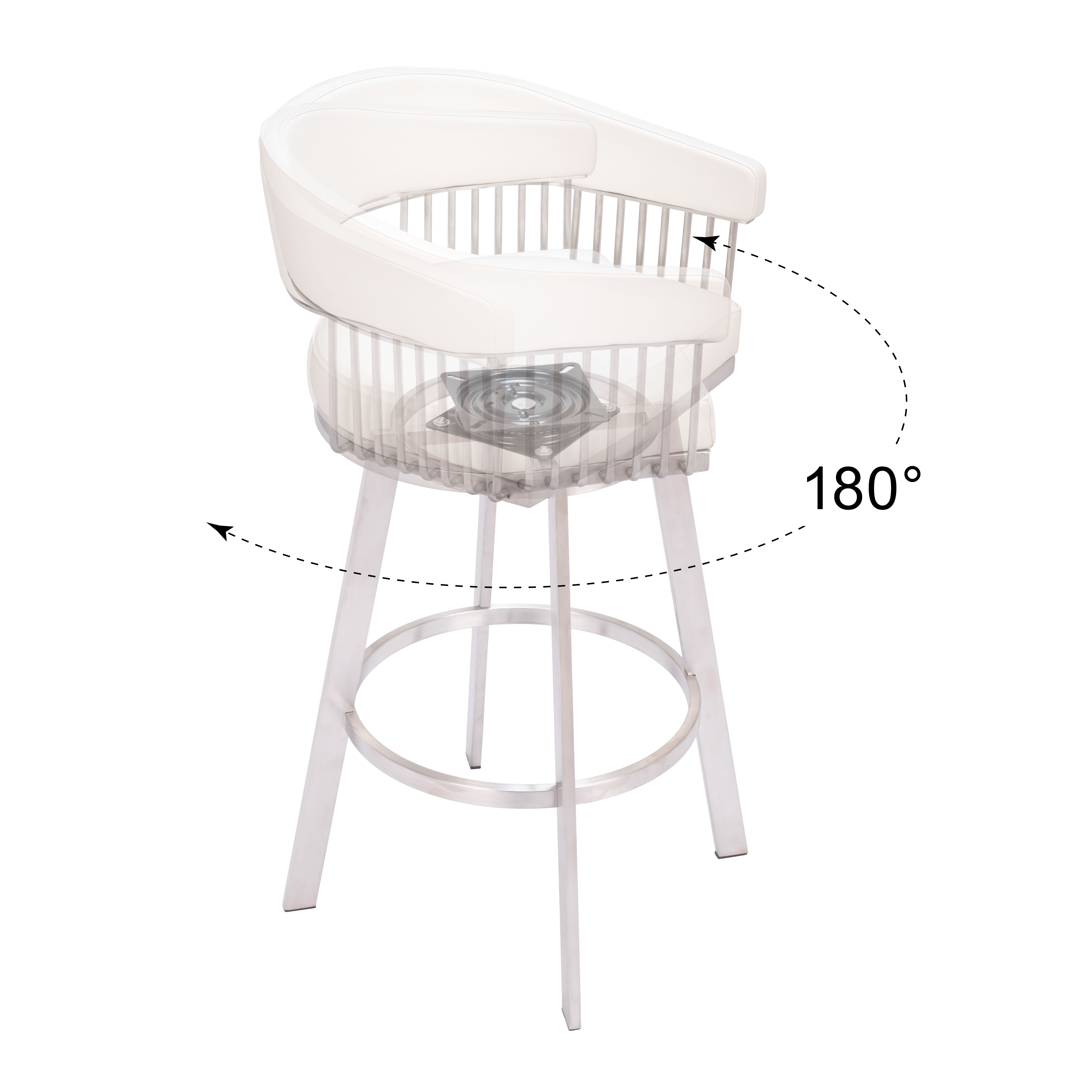 ZUO - Bantry Swivel Barstool in White