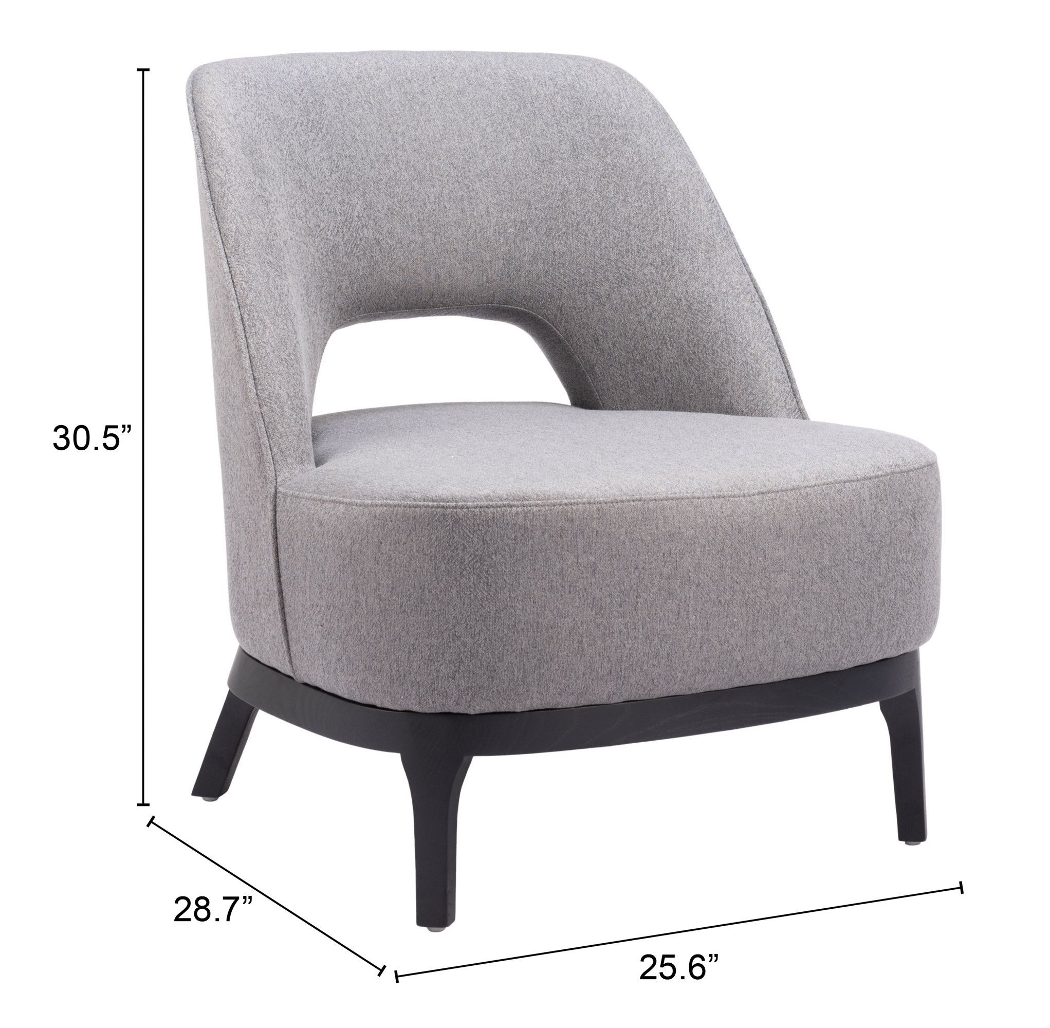 ZUO Mistley Accent Chair - Gray