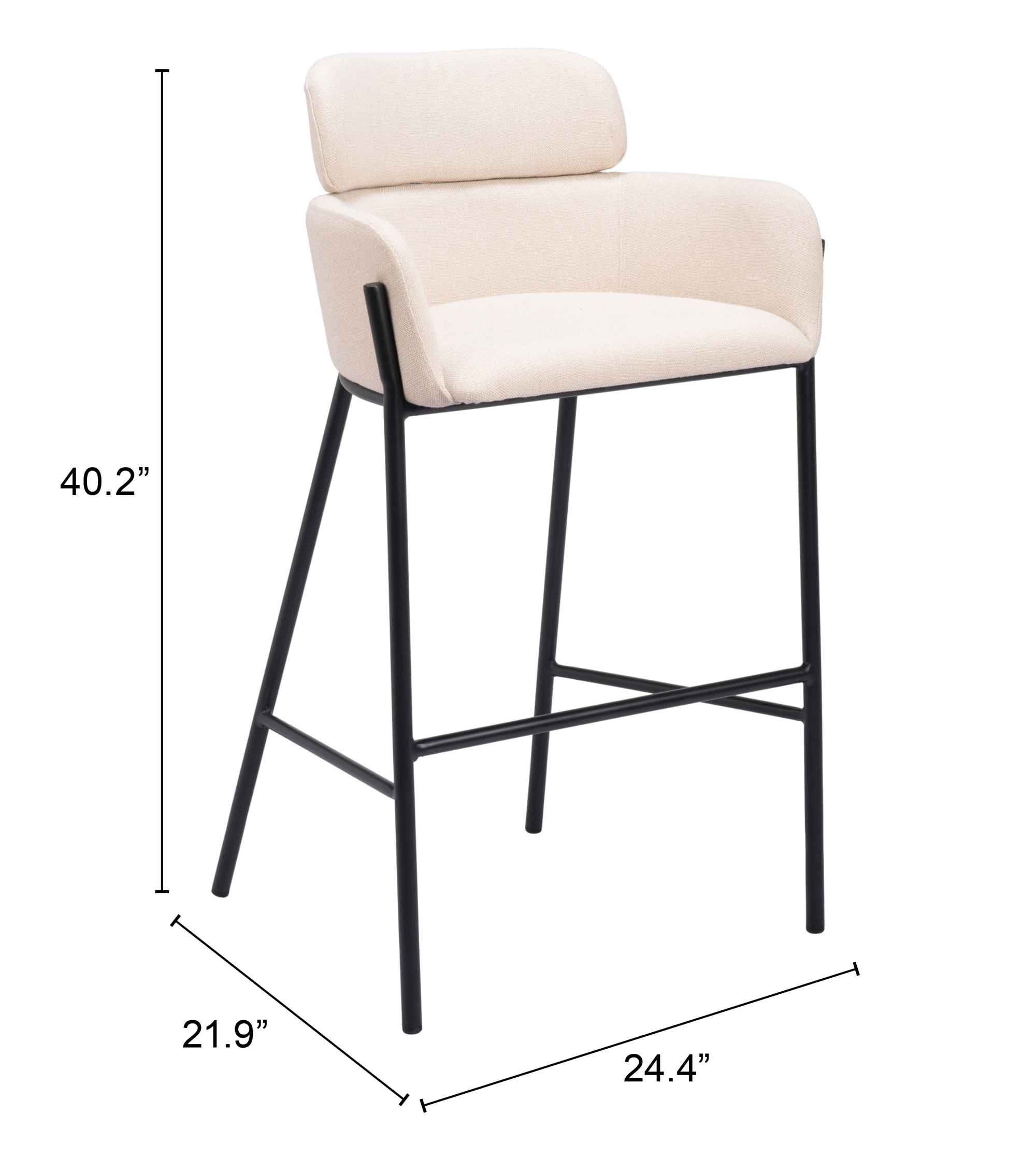 ZUO Bremor Barstool - Beige