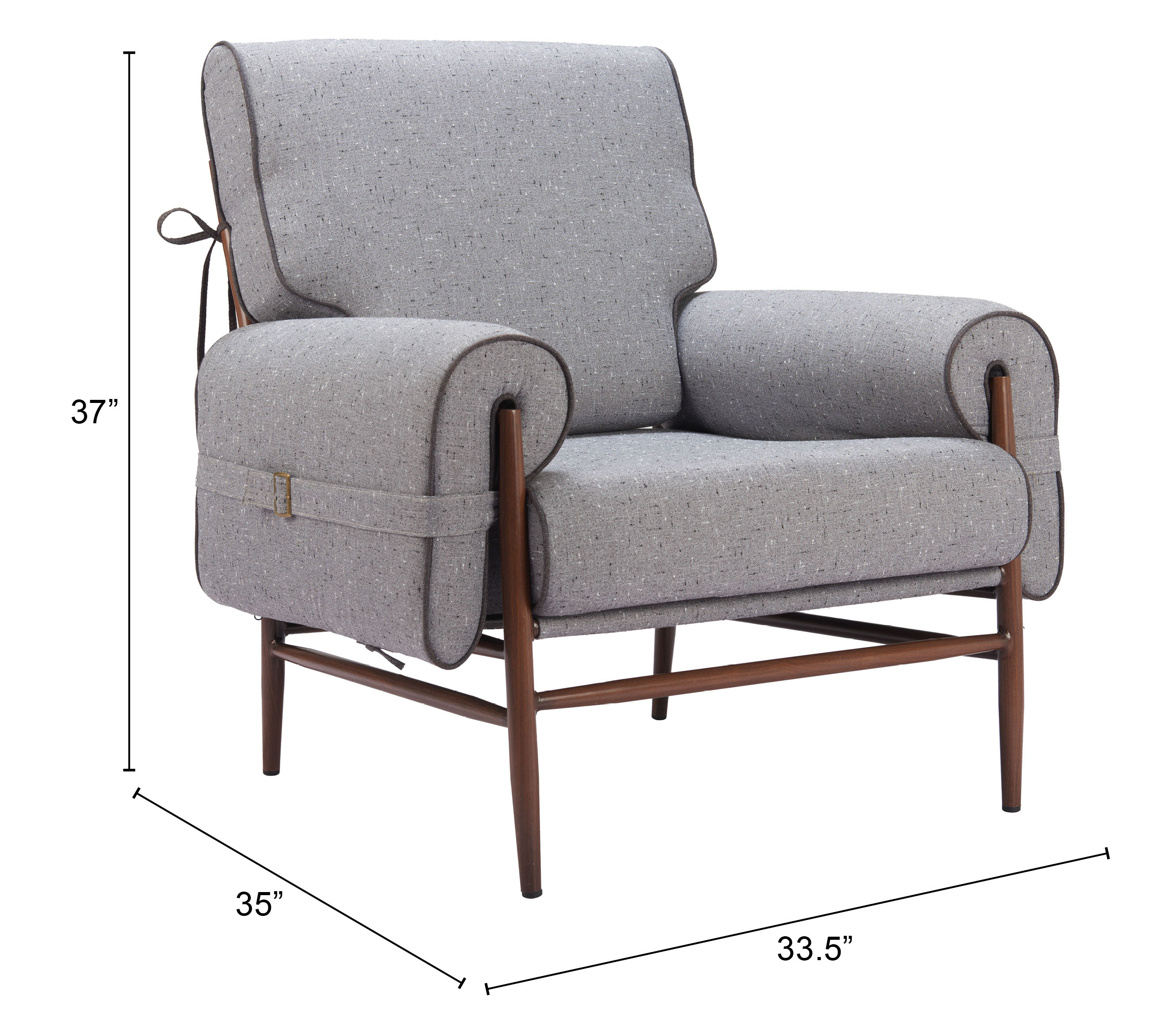 ZUO - Klem Accent Chair in Gray