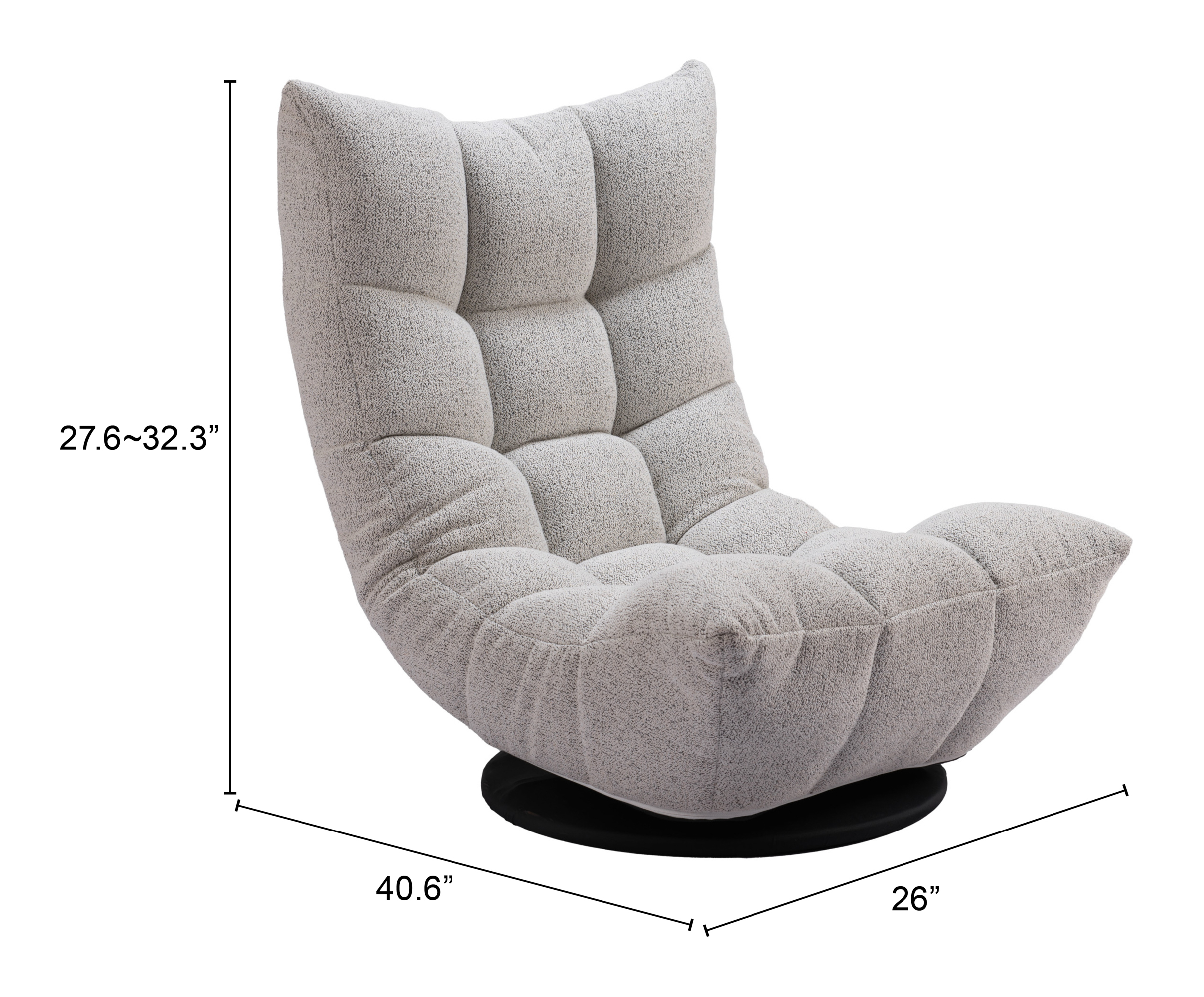 ZUO - Down Go Swivel Chair in Ash Gray