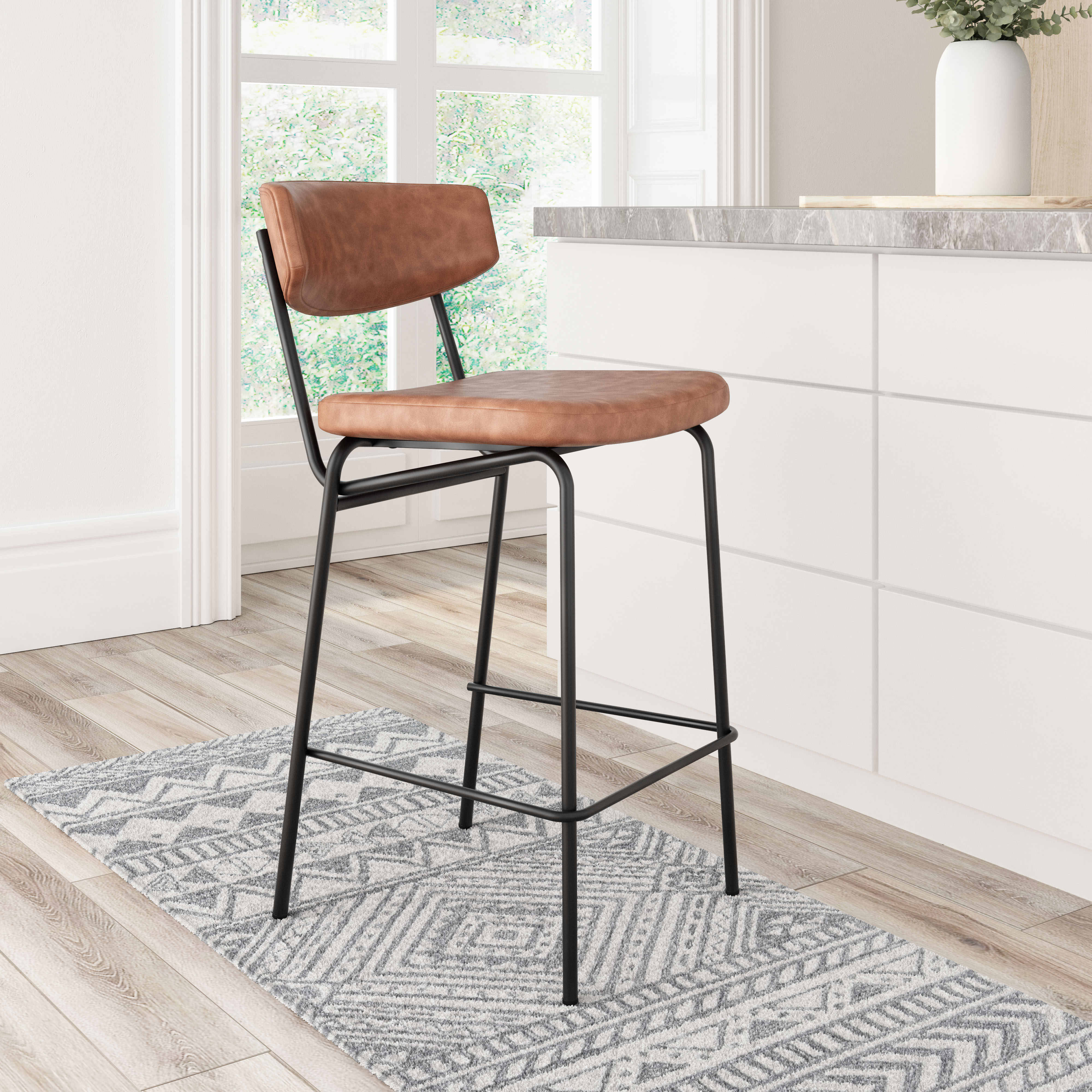 ZUO Charon Counter Stool (Set of 2) - Vintage Brown