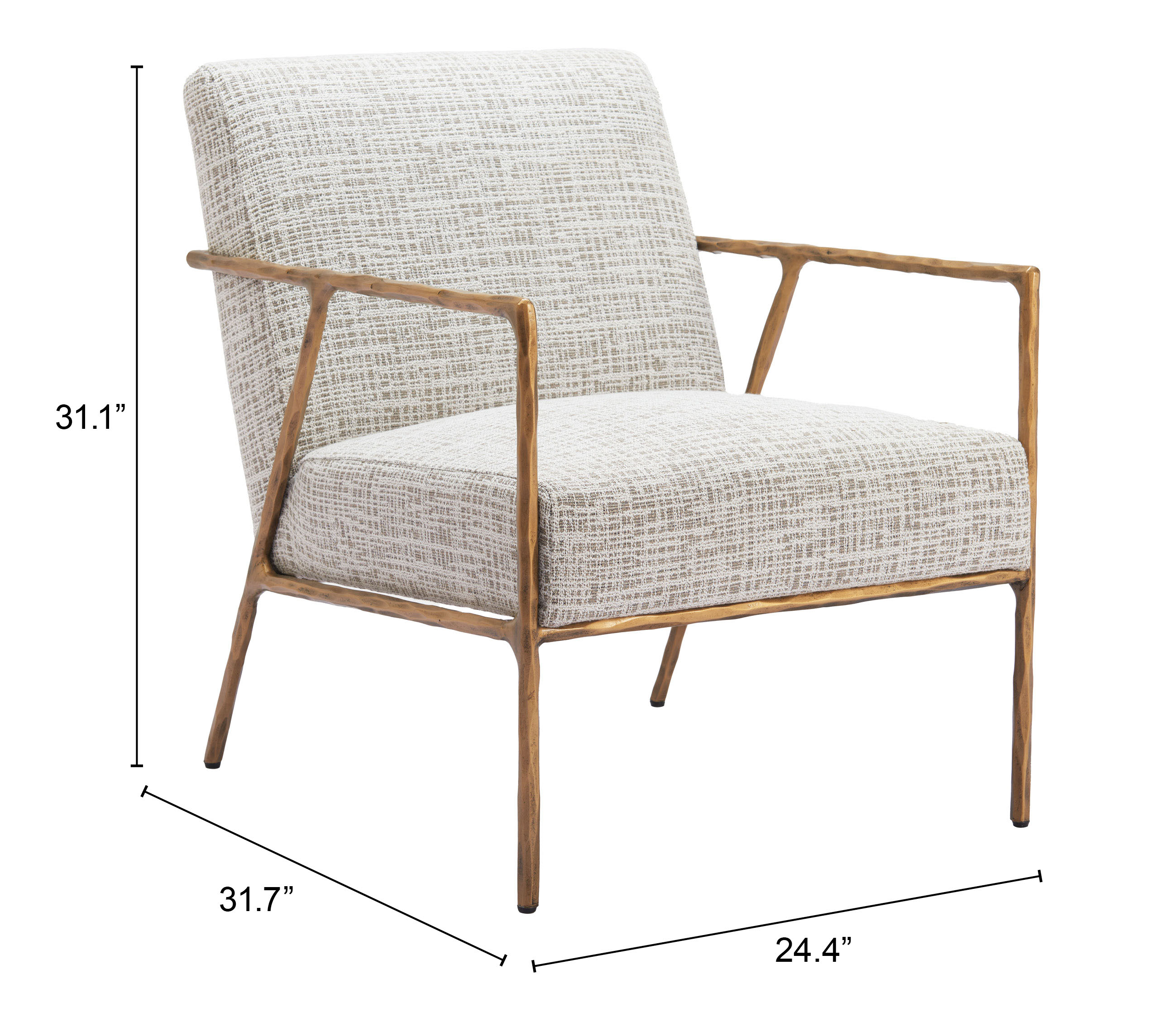 ZUO - Norrebro Accent Chair in Beige Frost