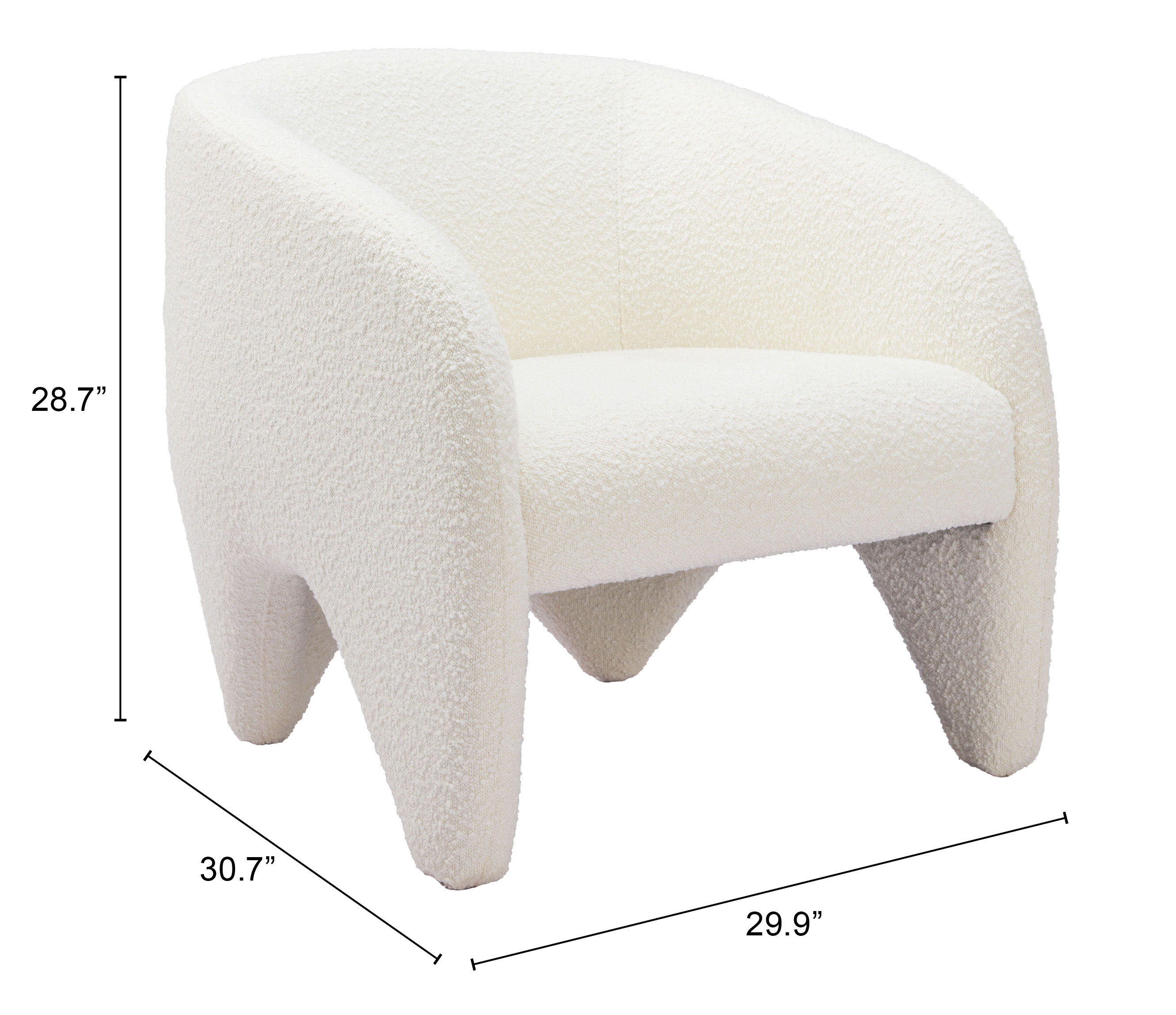 ZUO - Lopta Accent Chair in White