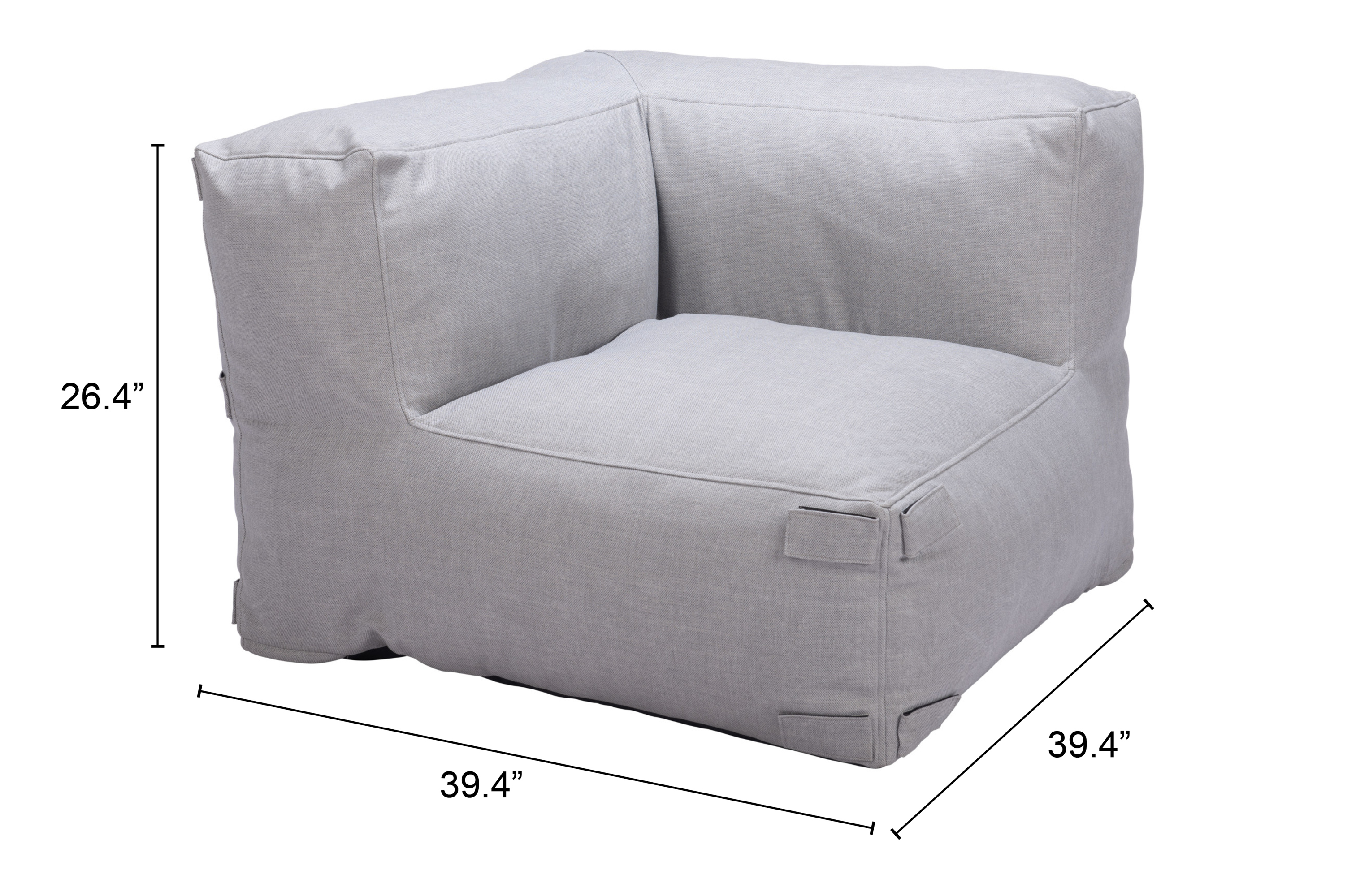ZUO Luanda Corner Chair - Gray
