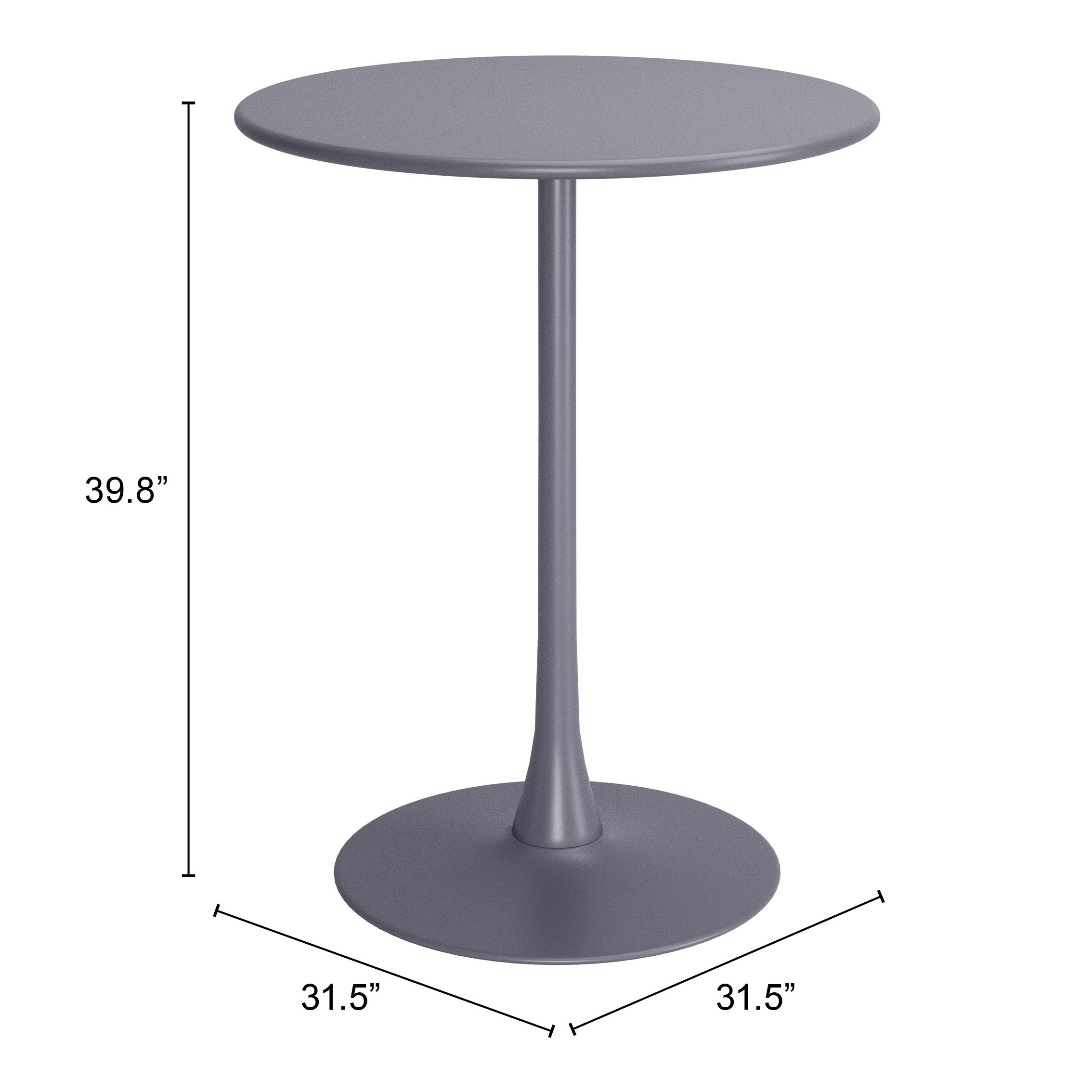 ZUO Soleil Bar Table - Gray
