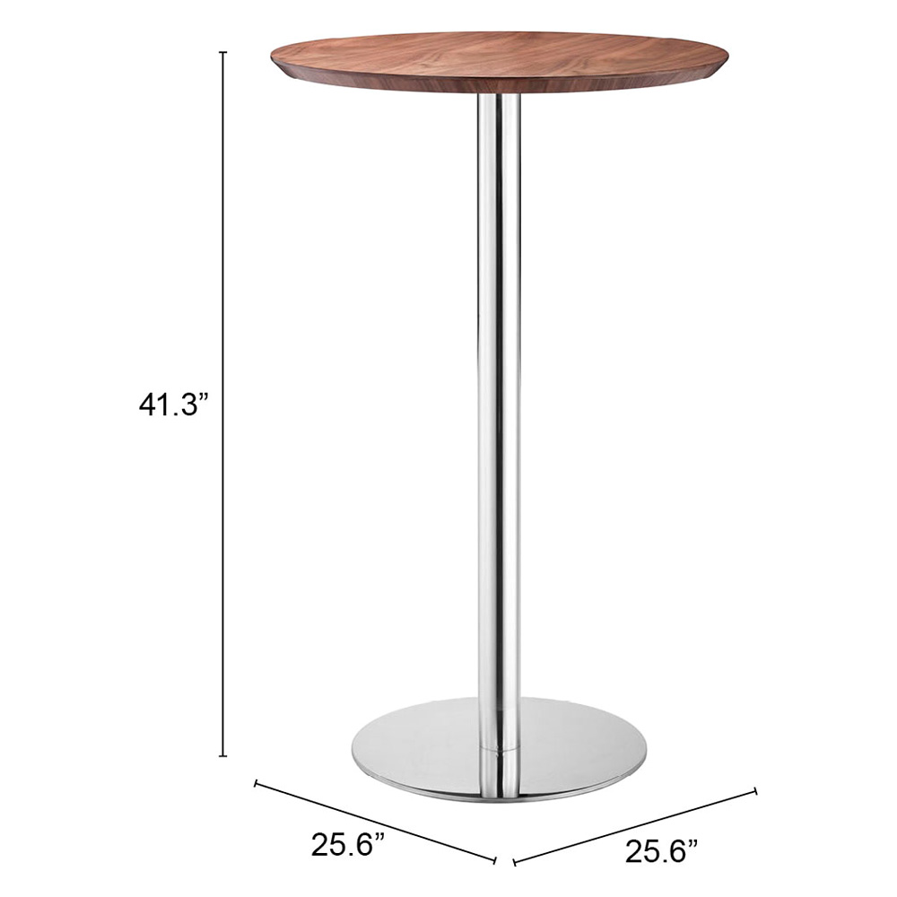 ZUO - Bergen Bar Table in Brown/Silver