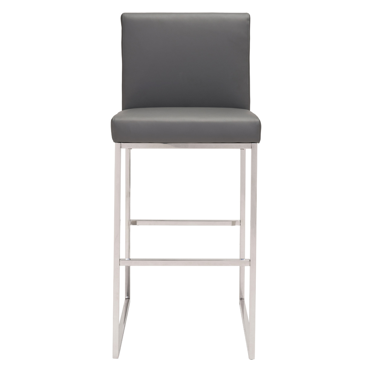ZUO - Genoa Barstool in Gray/Silver