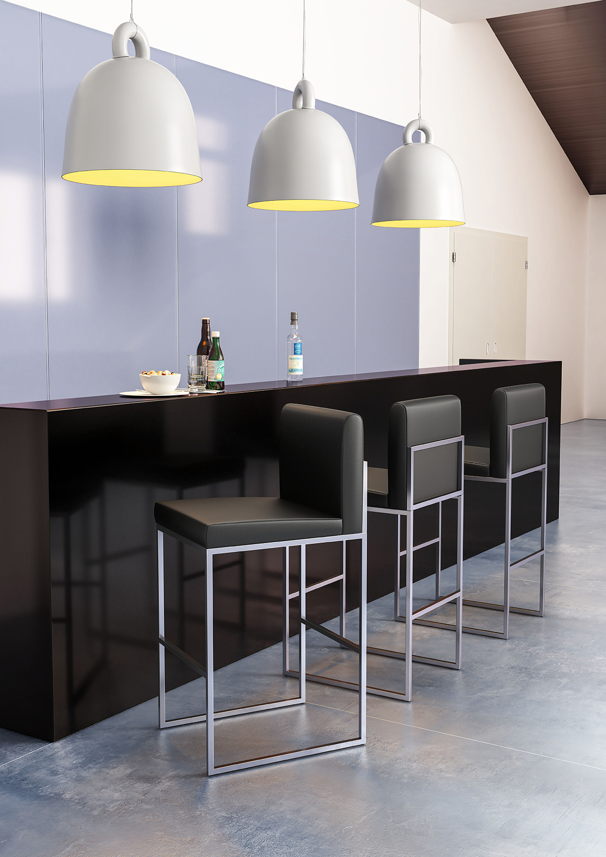 ZUO - Genoa Barstool in Gray/Silver