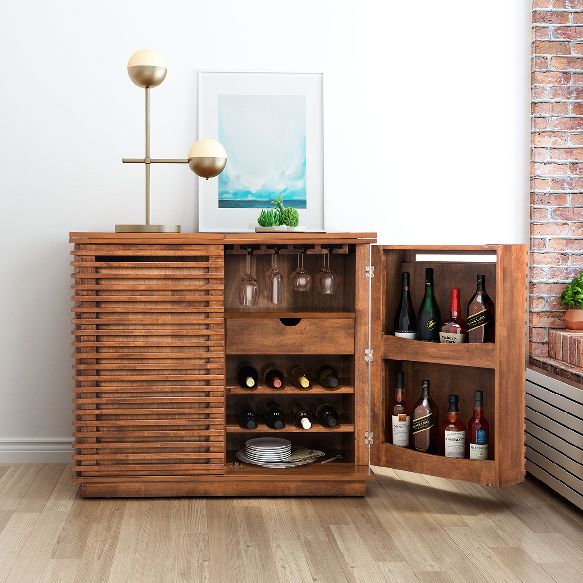 ZUO - Linea Bar Cabinet in Walnut