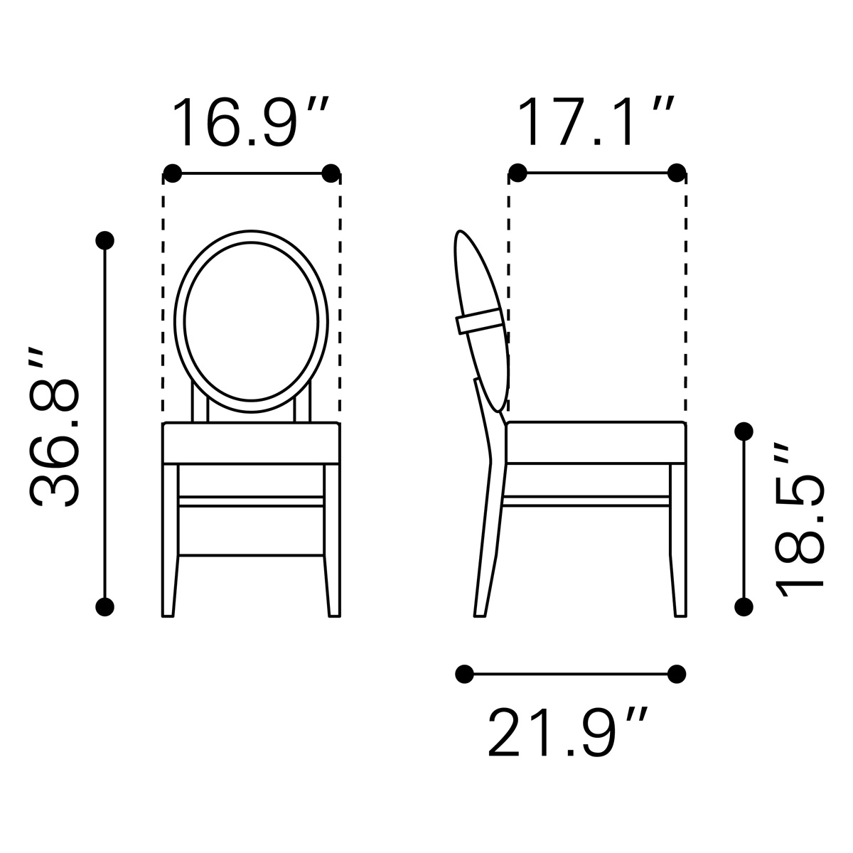ZUO - Regents Dining Chair (Set Of 2) in Walnut/Light Gray