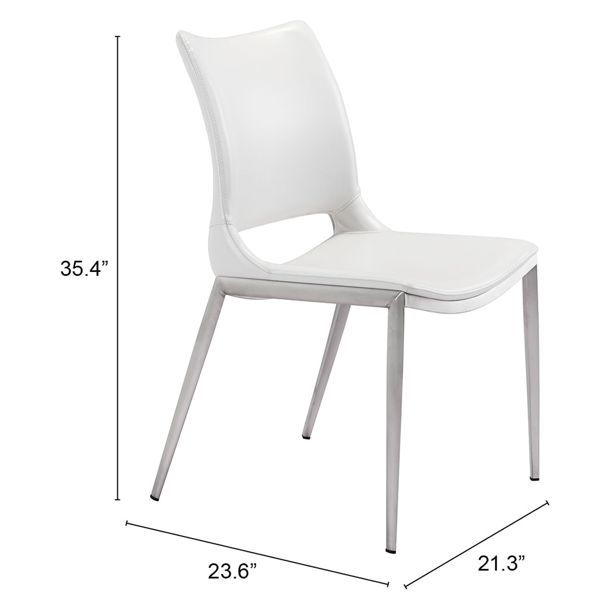 ZUO Ace Dining Chair (Set Of 2) - White/Silver