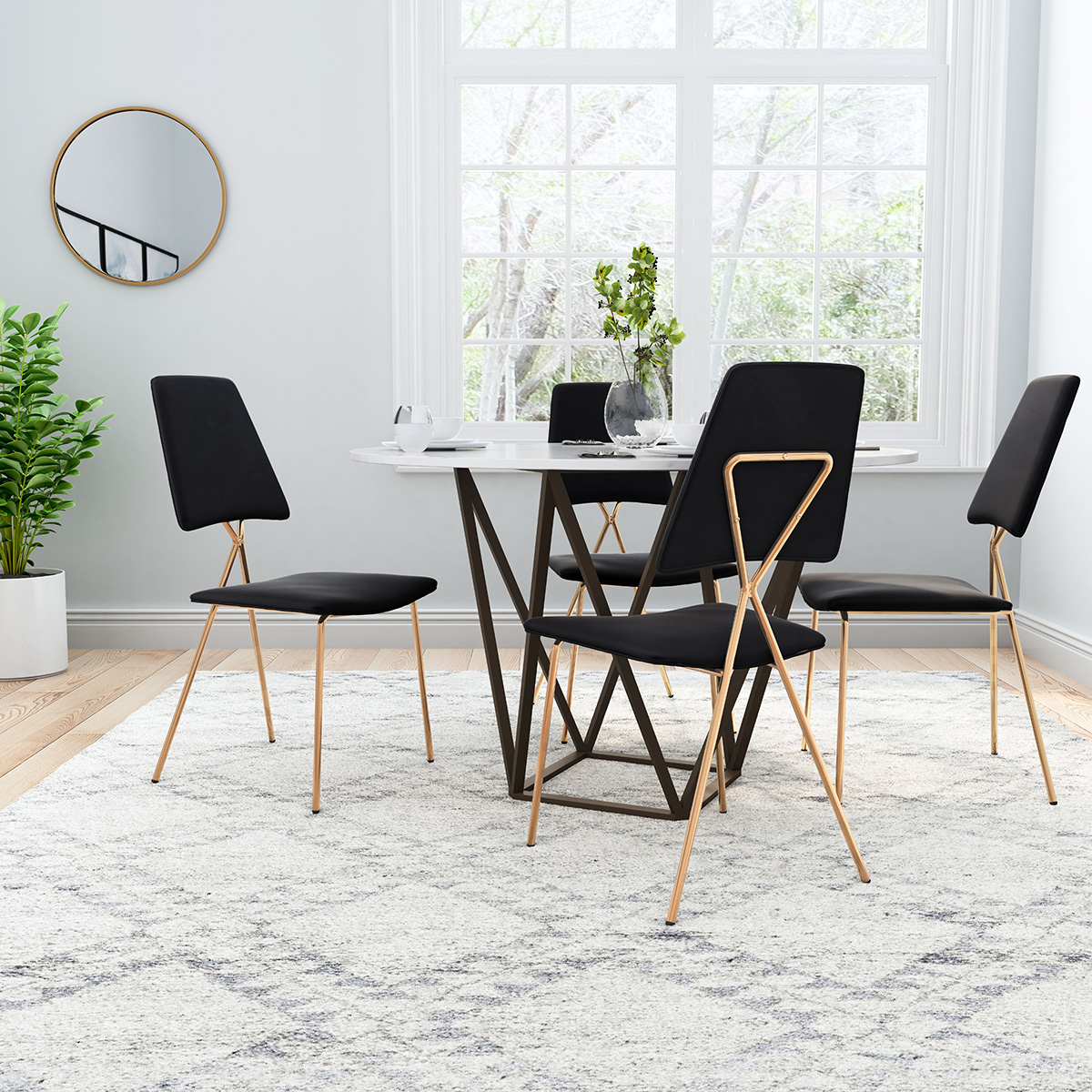 ZUO Chloe Dining Chair (Set Of 2) - Black/Gold