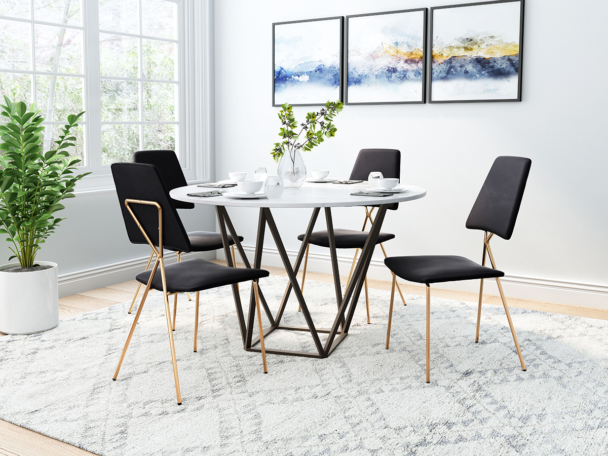 ZUO Chloe Dining Chair (Set Of 2) - Black/Gold