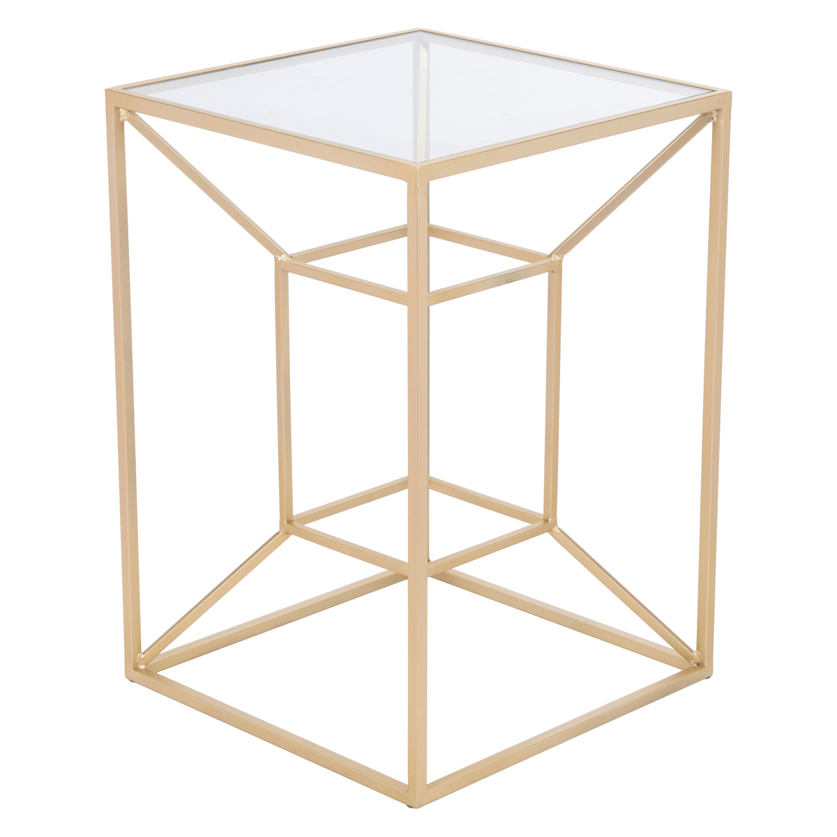 ZUO - Canyon Side Table in Clear/Gold