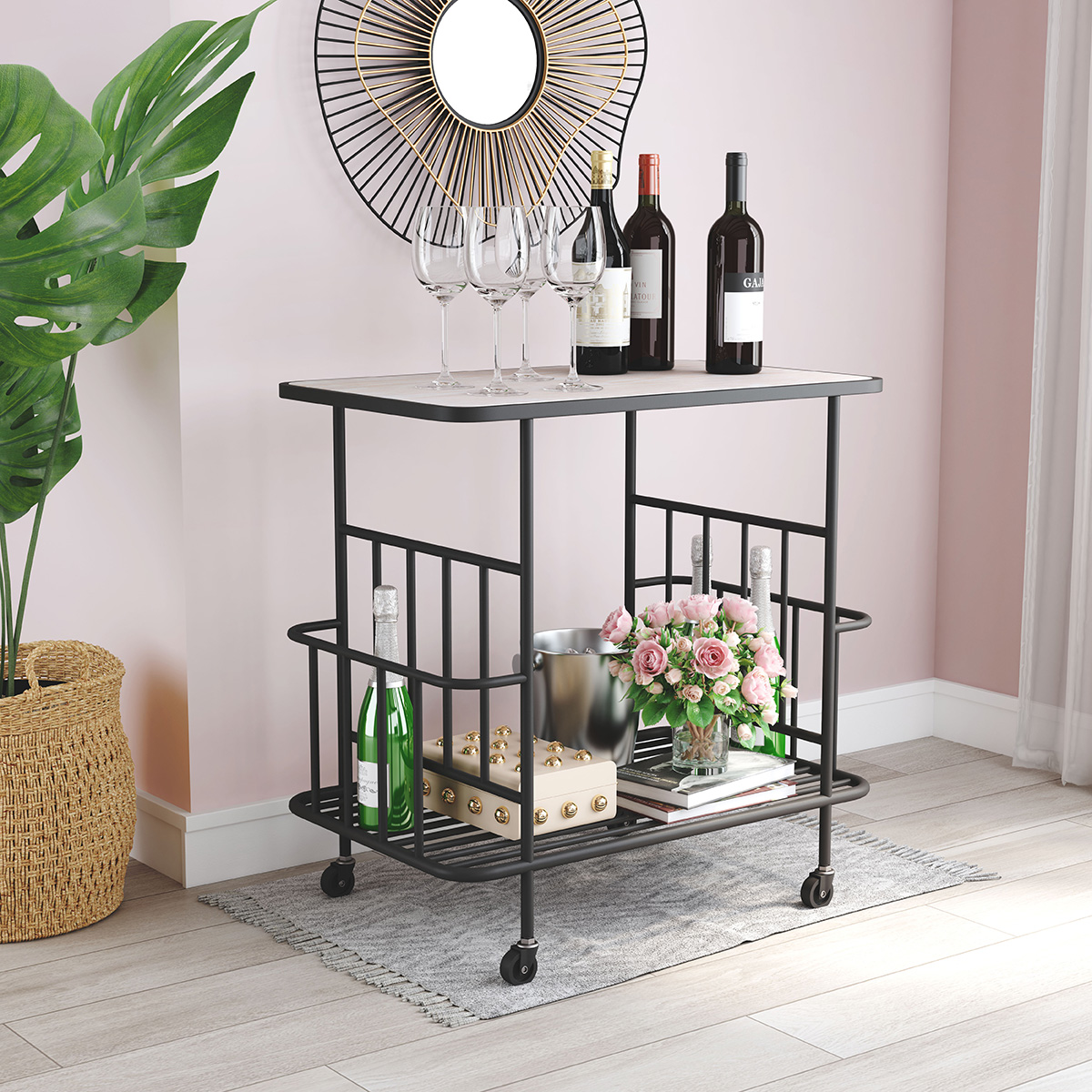 ZUO - Argus Bar Cart in Wood/Black