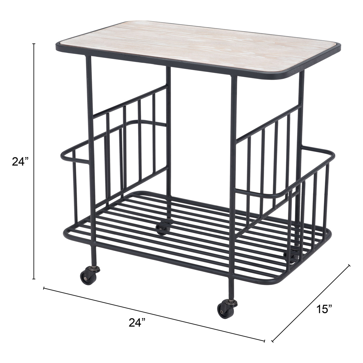 ZUO - Argus Bar Cart in Wood/Black