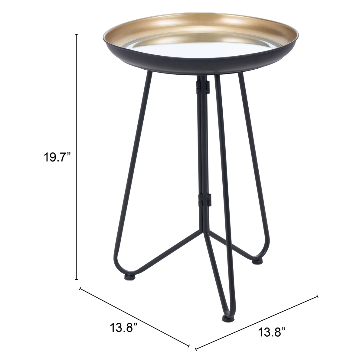 ZUO - Foley Accent Table in Gold/Black