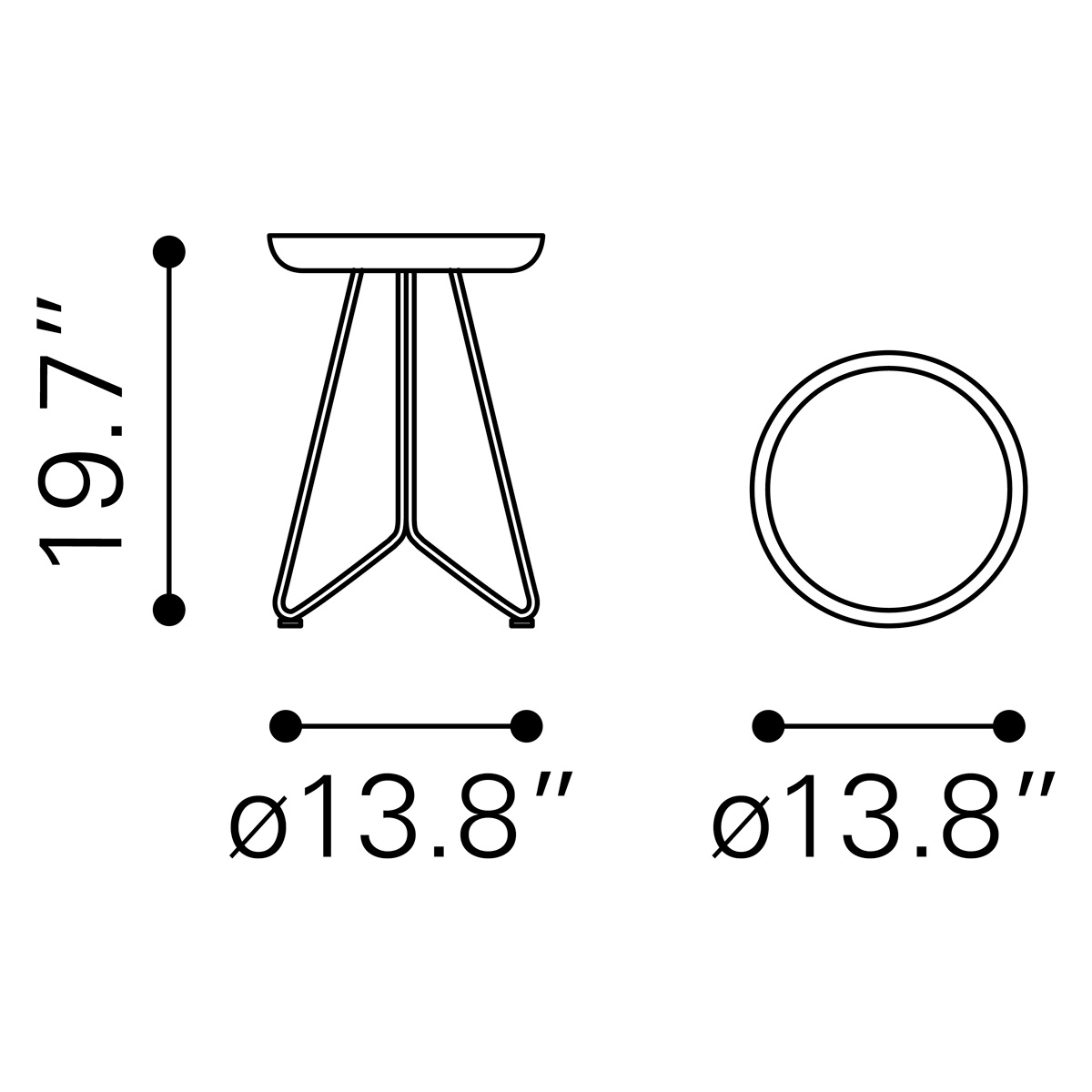 ZUO - Foley Accent Table in Gold/Black