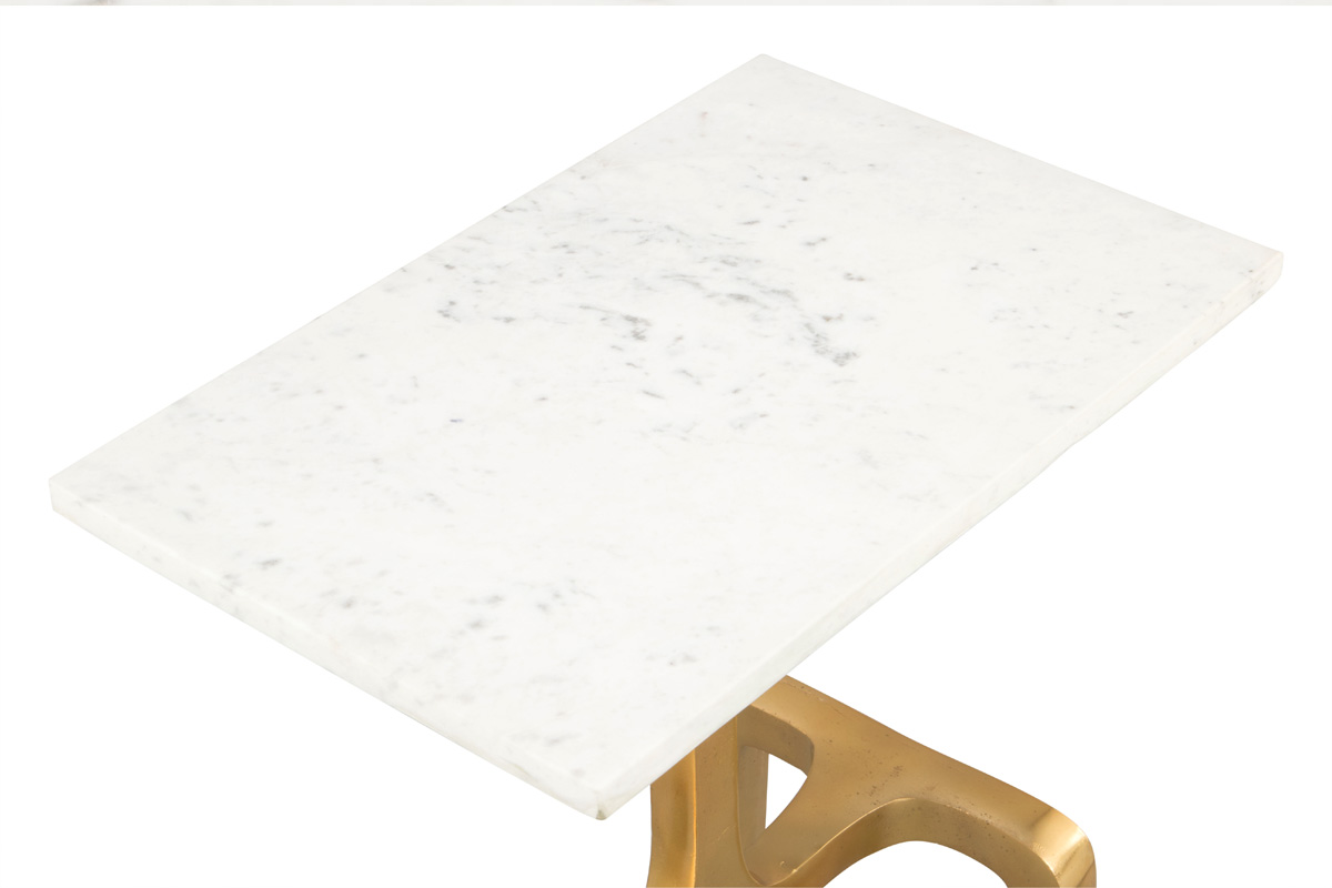 ZUO - Clement Side Table in White/Gold