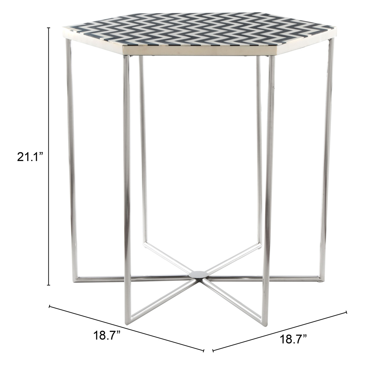 ZUO - Forma Side Table in Multi-Color/Silver