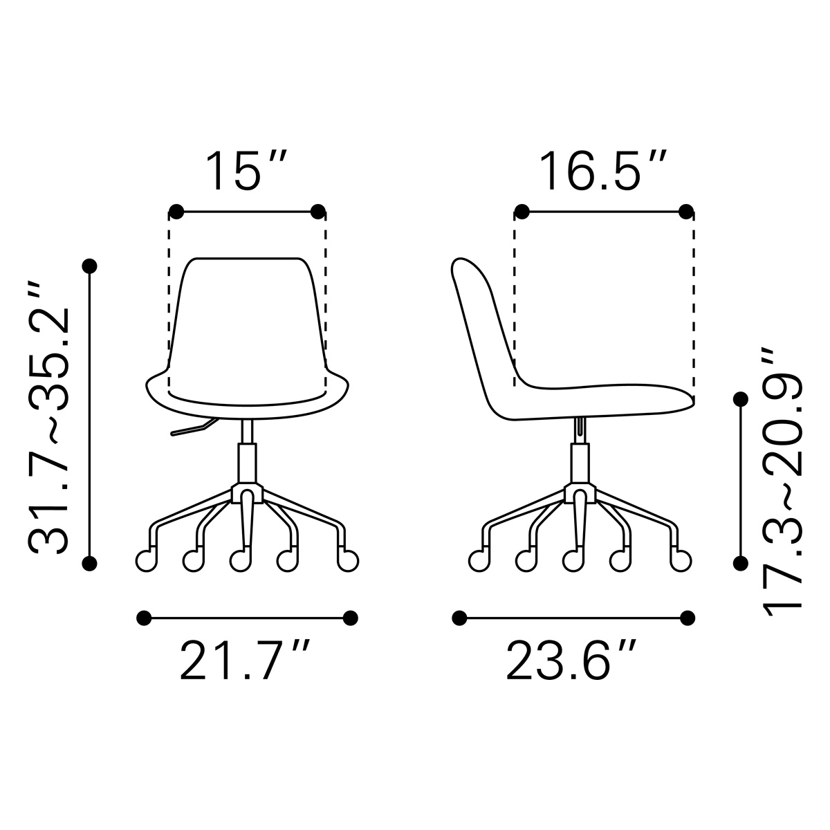 ZUO Byron Office Chair - Brown/Black