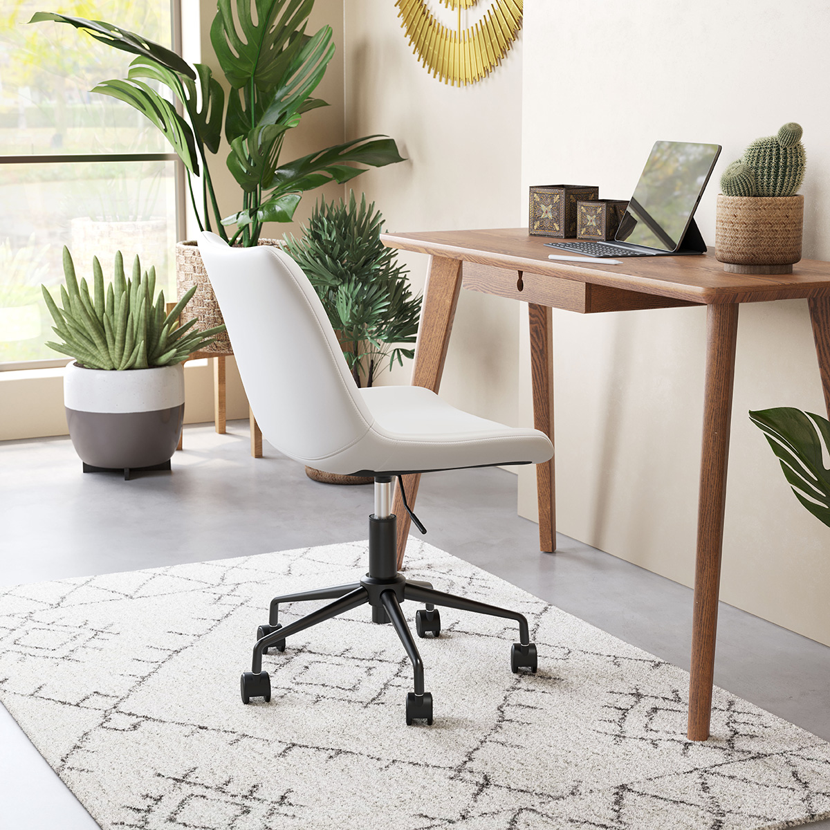 ZUO Byron Office Chair - White/Black