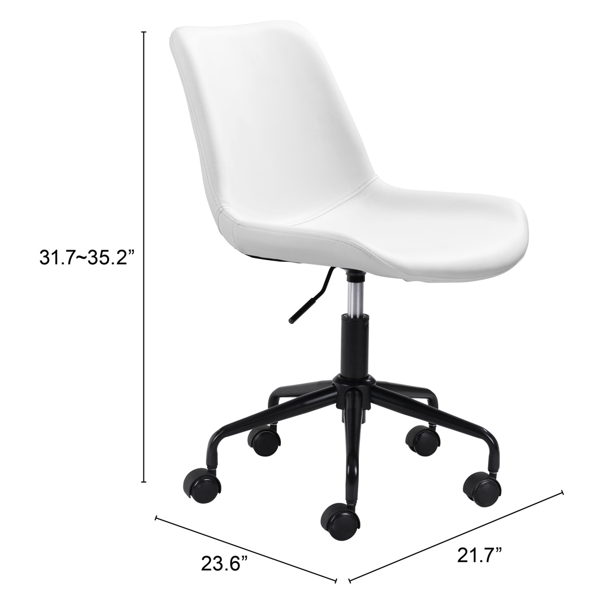 ZUO Byron Office Chair - White/Black