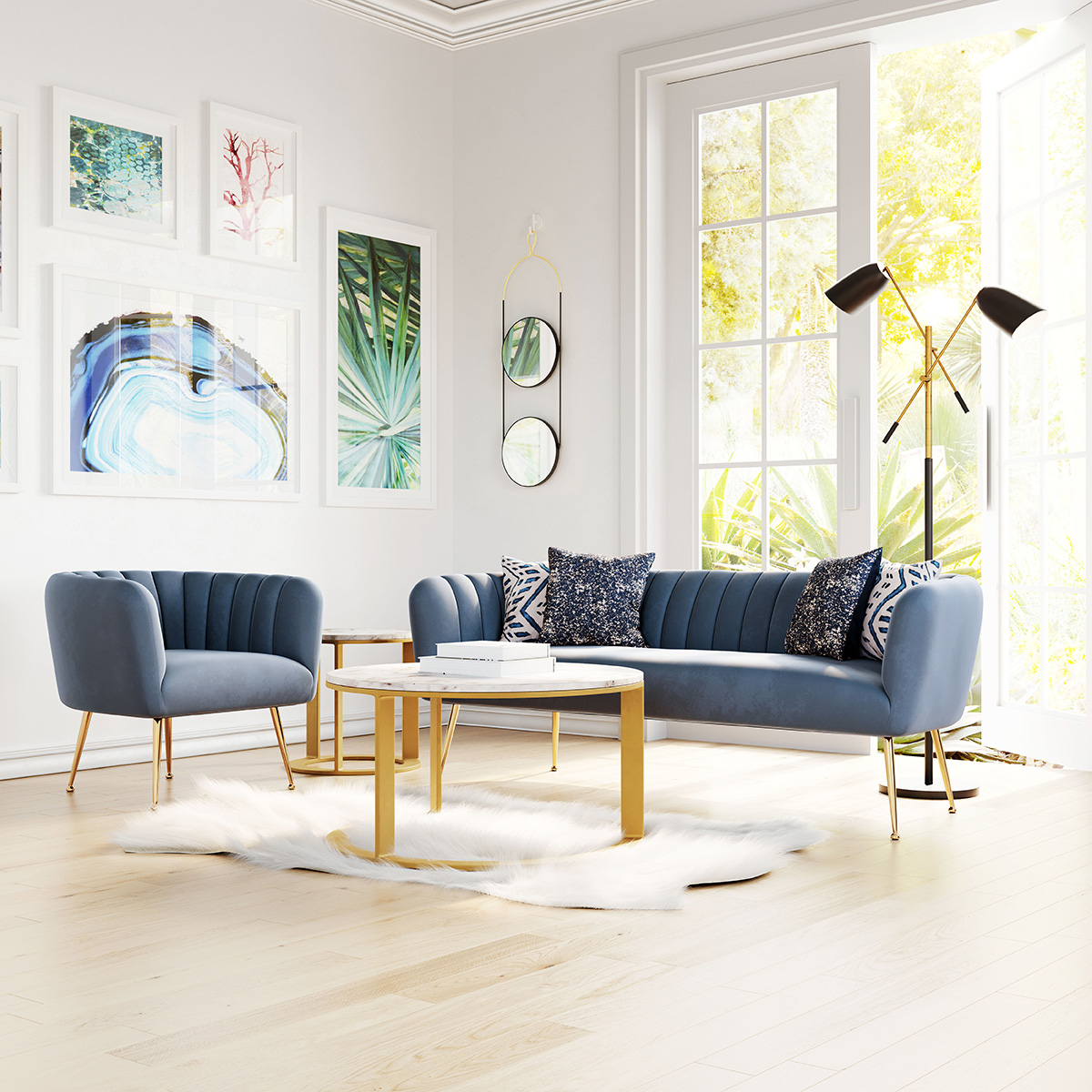 ZUO Deco Accent Chair - Gray/Gold