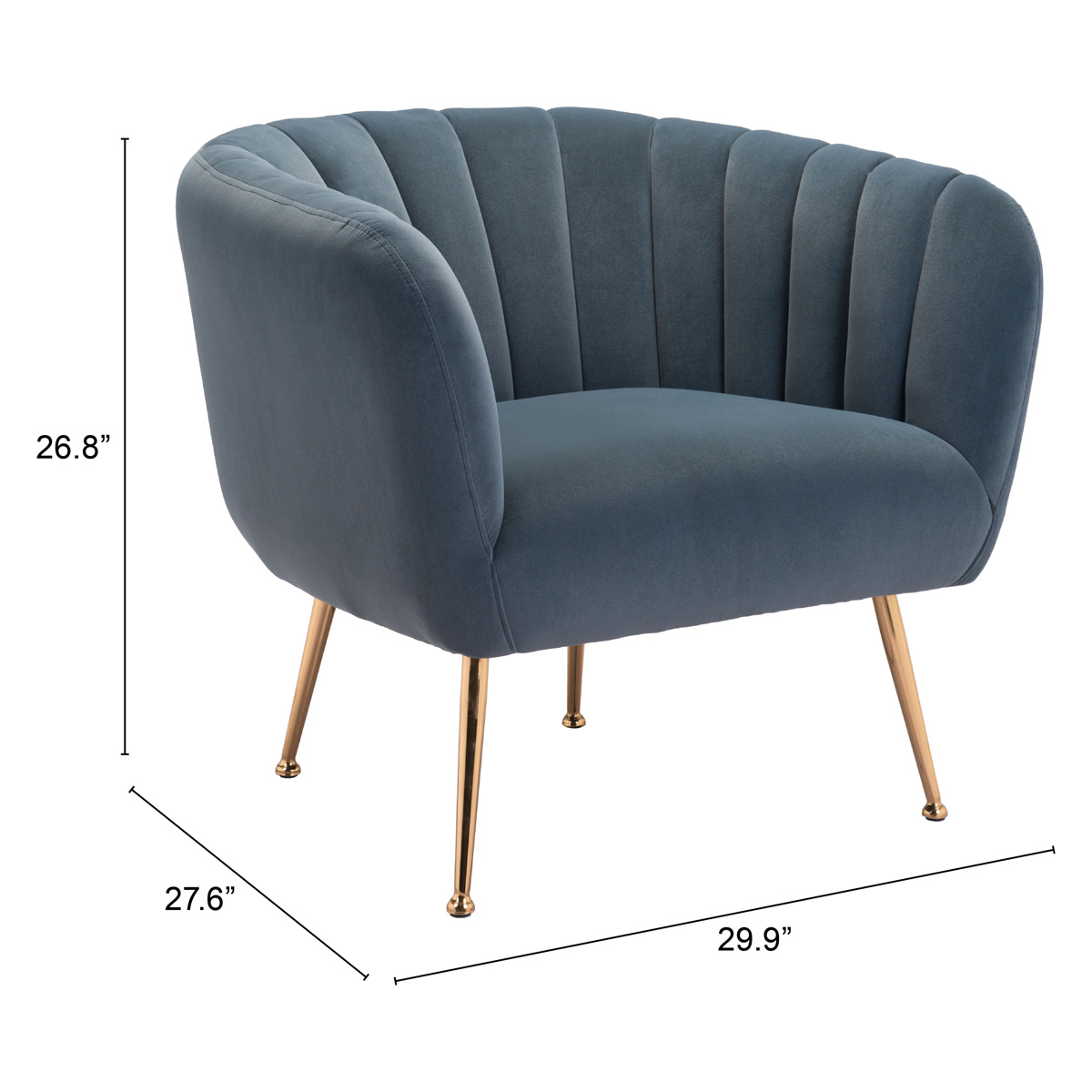 ZUO Deco Accent Chair - Gray/Gold