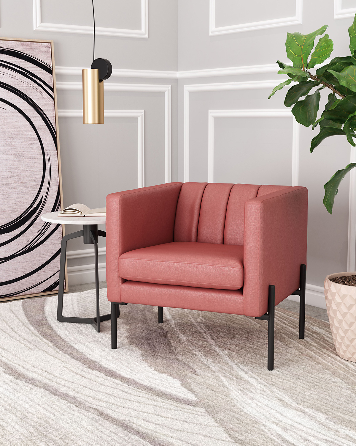 ZUO Jess Accent Chair - Rust/Black