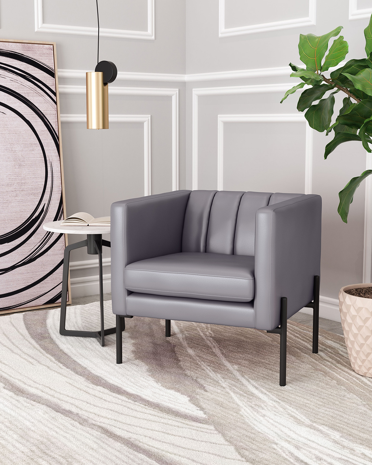 ZUO Jess Accent Chair - Gray/Black