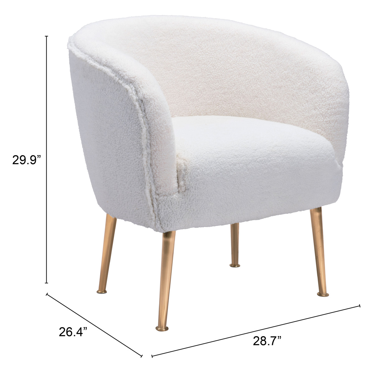 ZUO - Sherpa Accent Chair in Beige/Gold