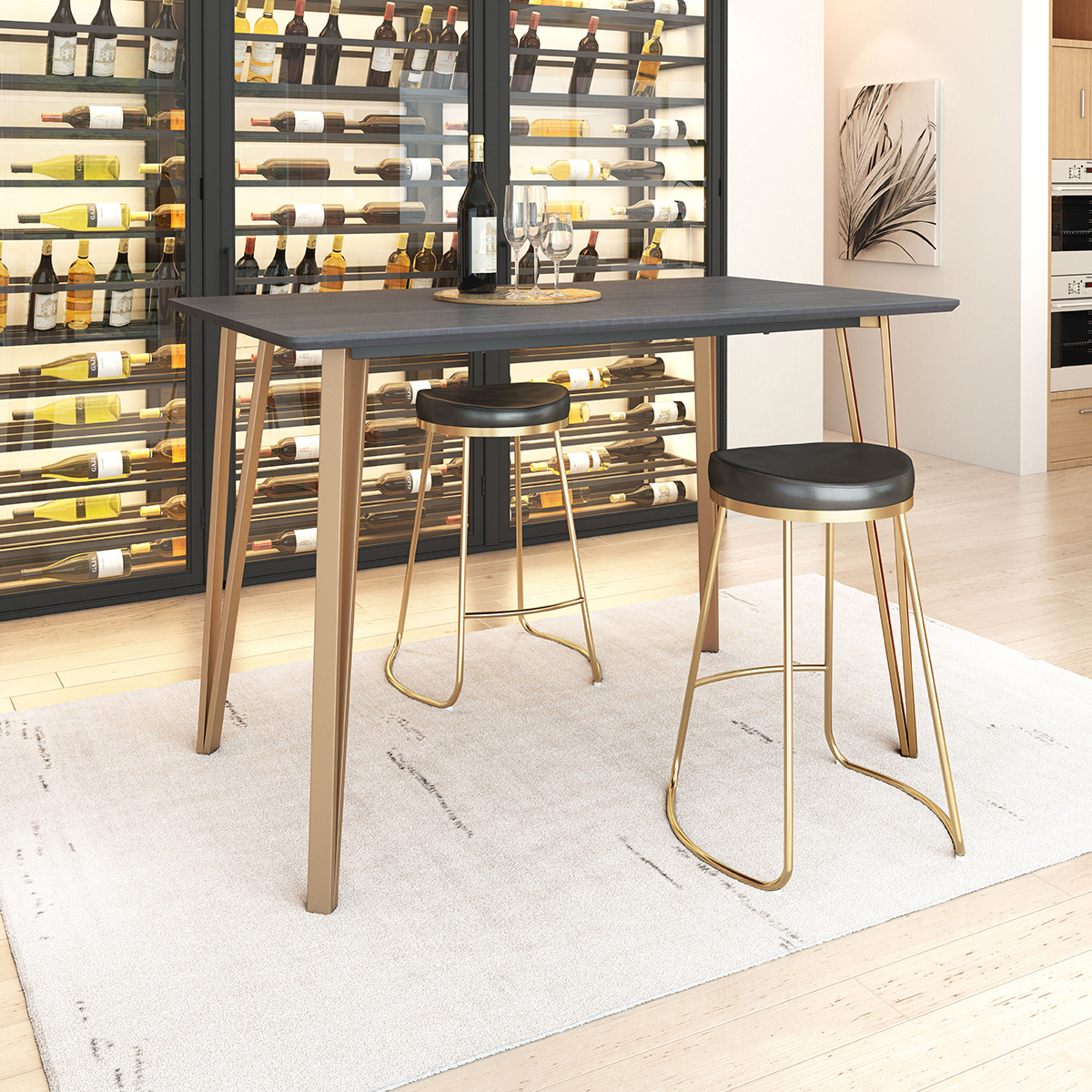 ZUO - Deus Counter Table in Black/Gold