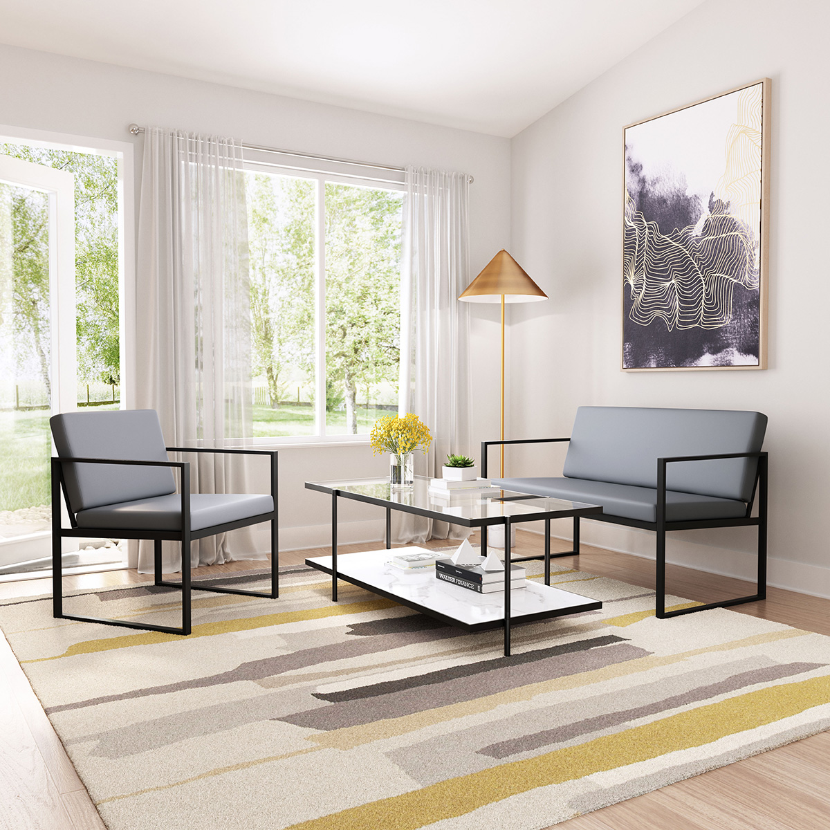 ZUO Claremont Sofa - Gray/Black